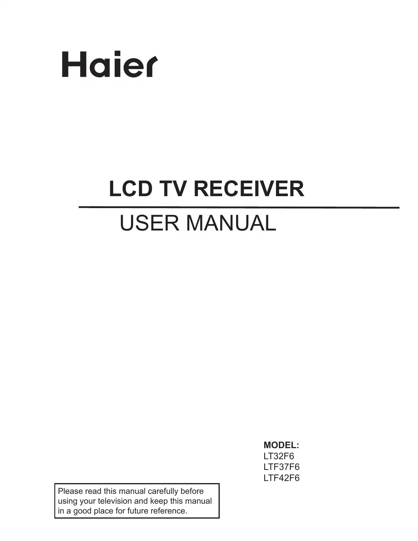 Haier LT32F6 User Manual Manual pdf 1 page image