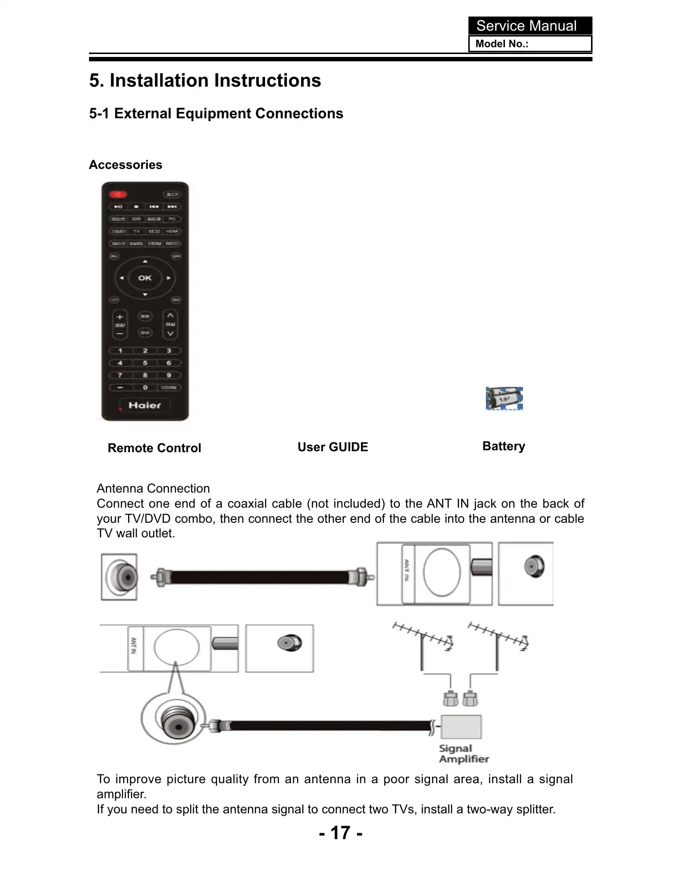 Haier 48D3500 Service Manual Manual pdf 18 page image