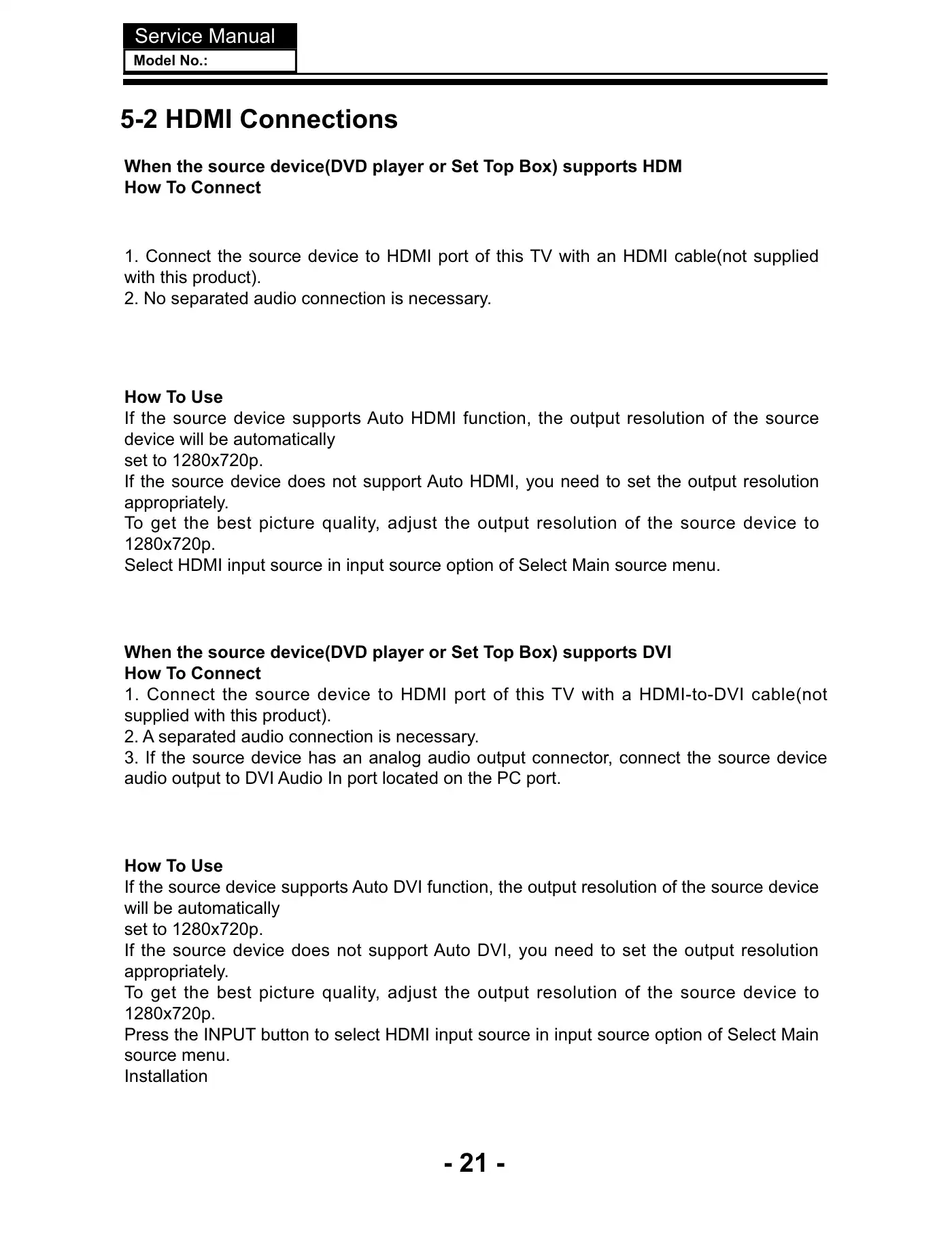 Haier 48D3500 Service Manual Manual pdf 22 page image