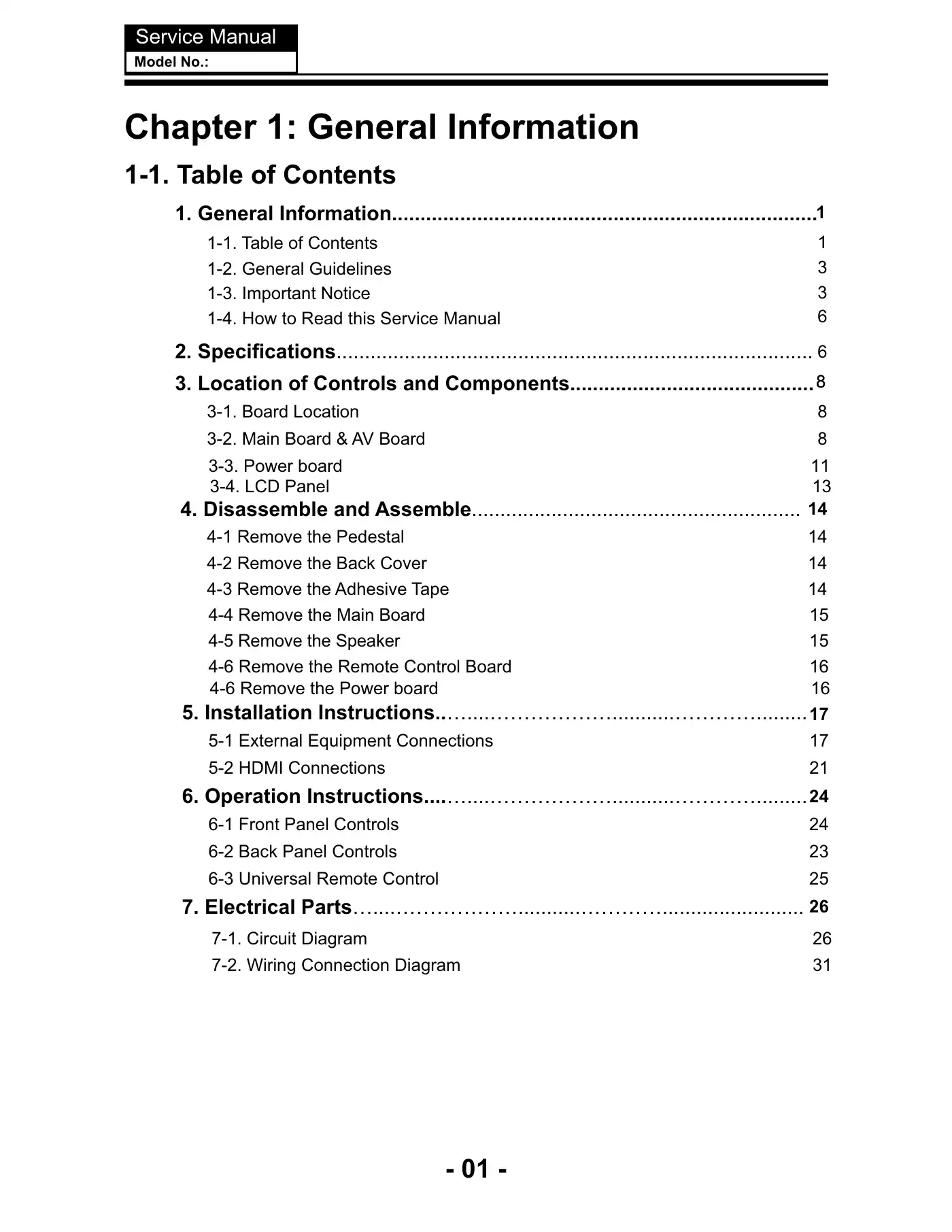 Haier 48D3500 Service Manual Manual pdf 2 page image