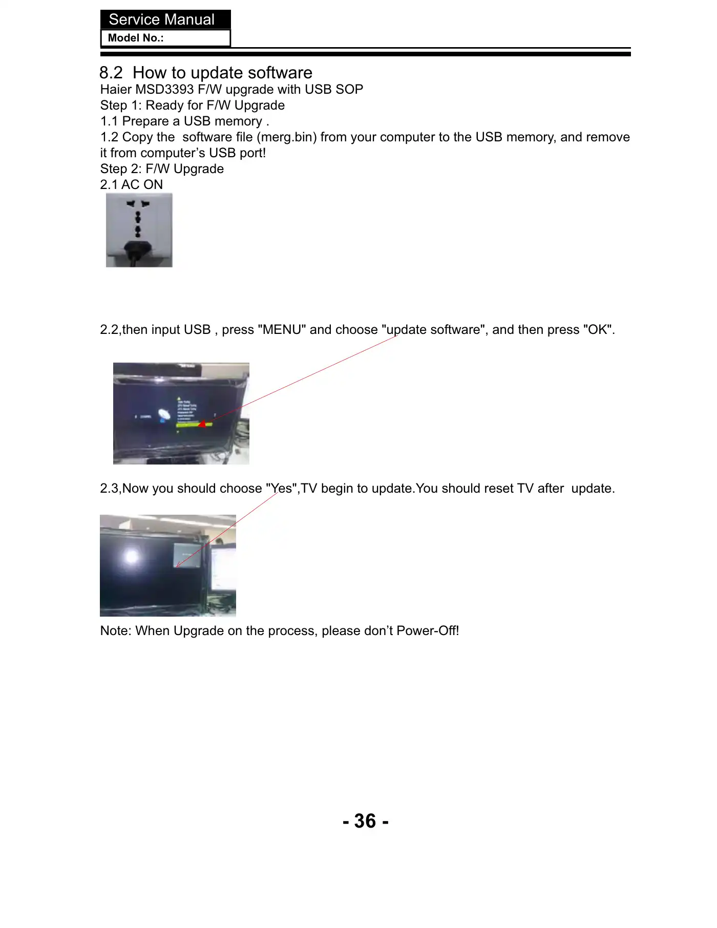 Haier 48D3500 Service Manual Manual pdf 36 page image