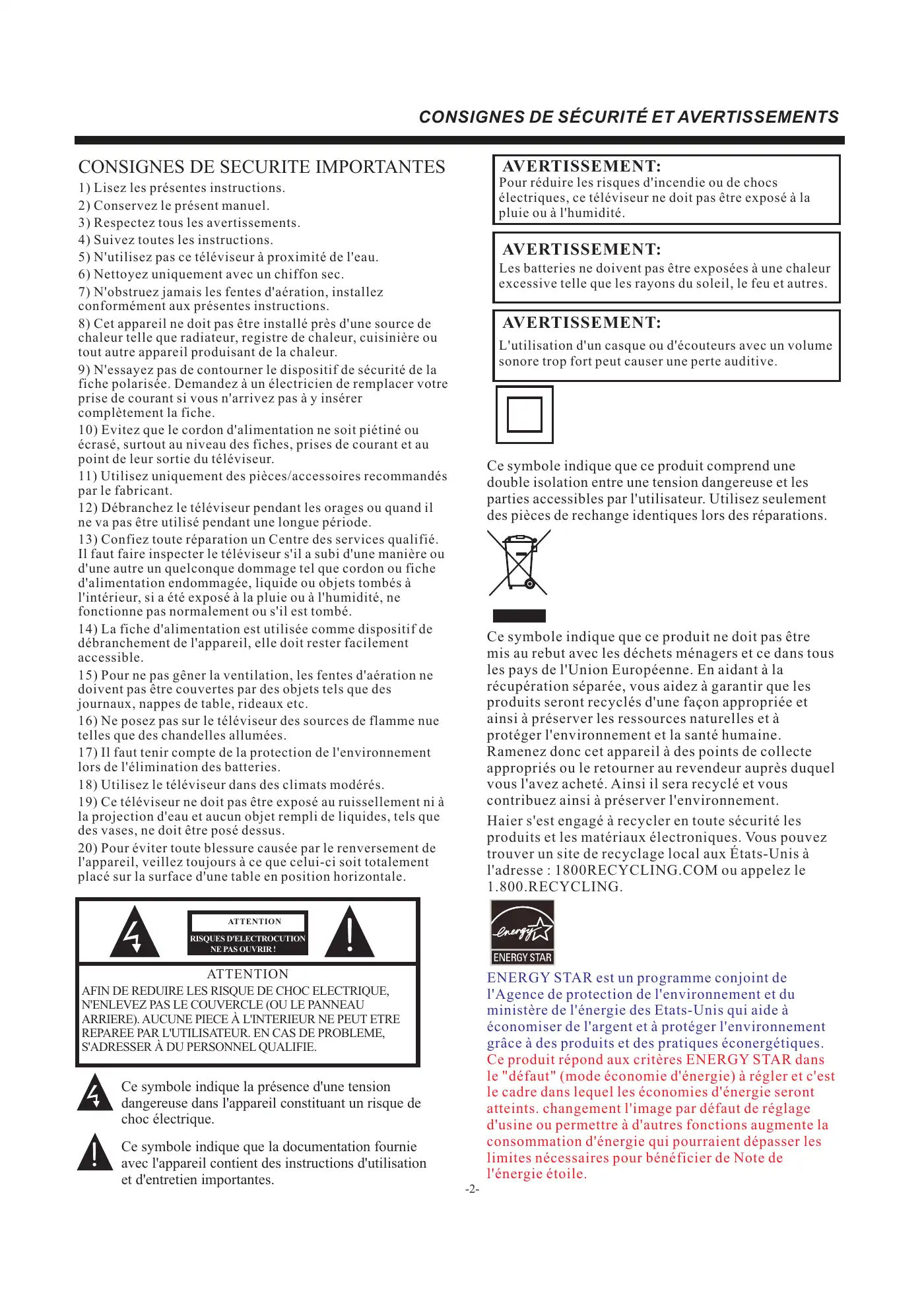 Haier 48D3500 User Manual Manual pdf 18 page image