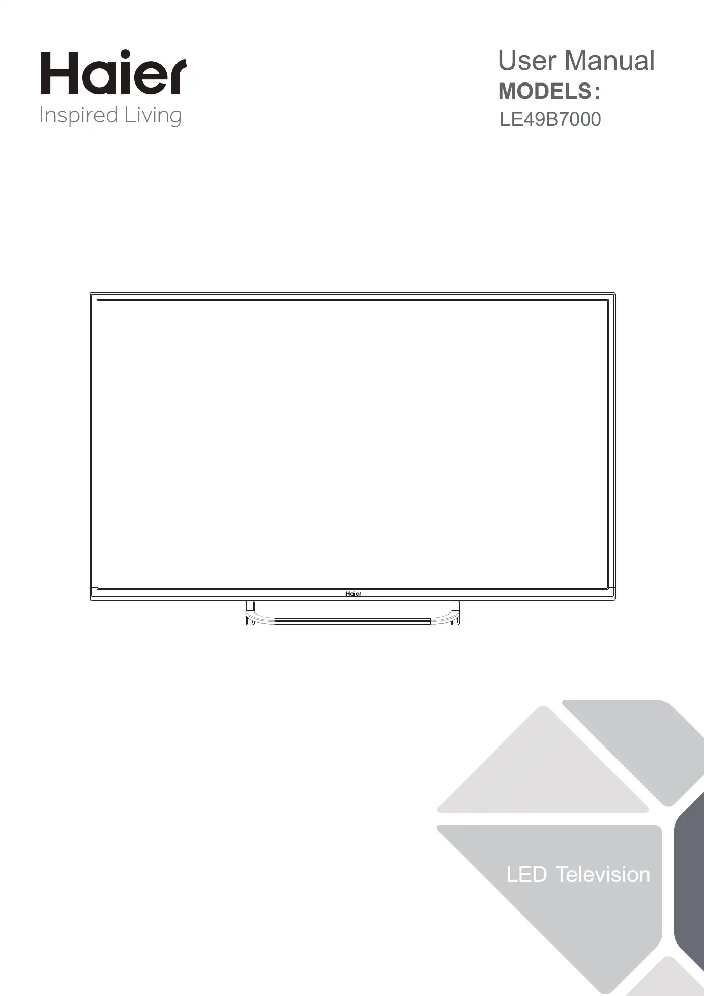 Haier LE49B7000 User Manual Manual pdf 1 page image