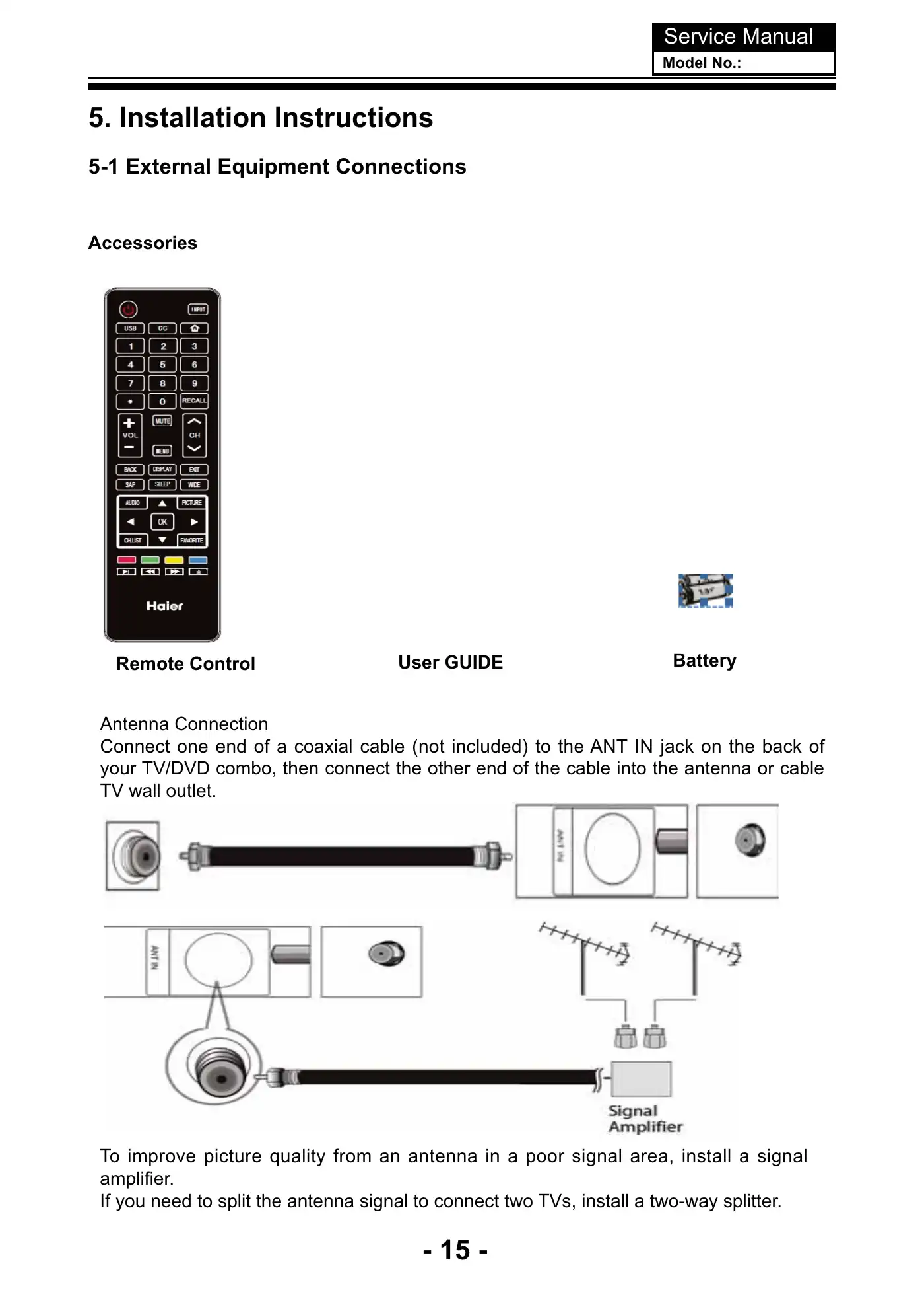 Haier 24D3000 Service Manual Manual pdf 16 page image