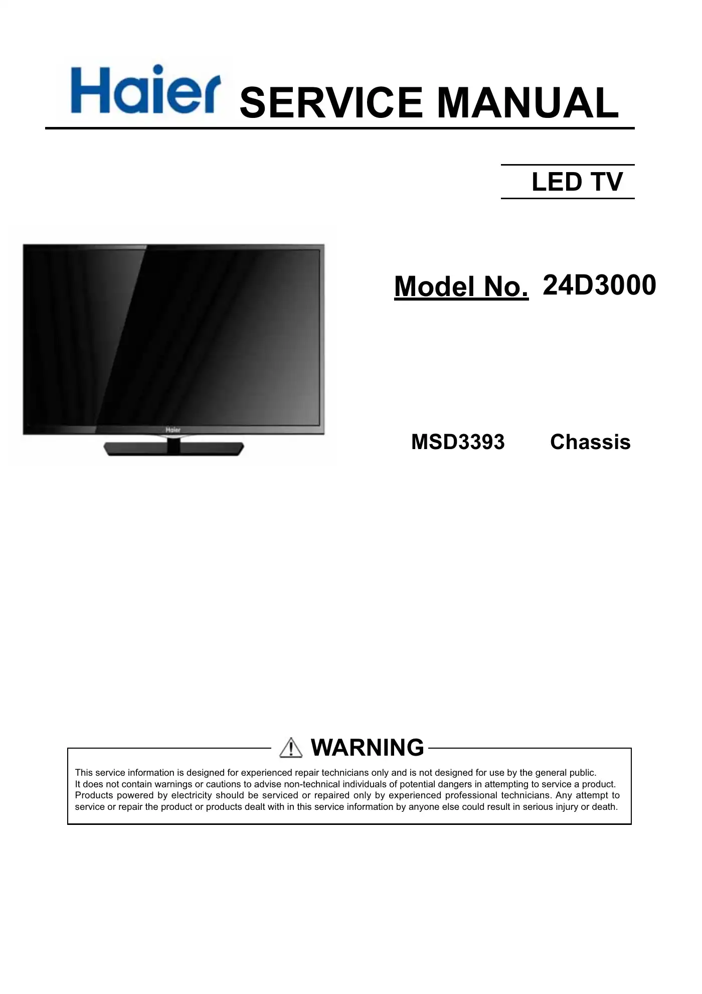 Haier 24D3000 Service Manual Manual pdf 1 page image