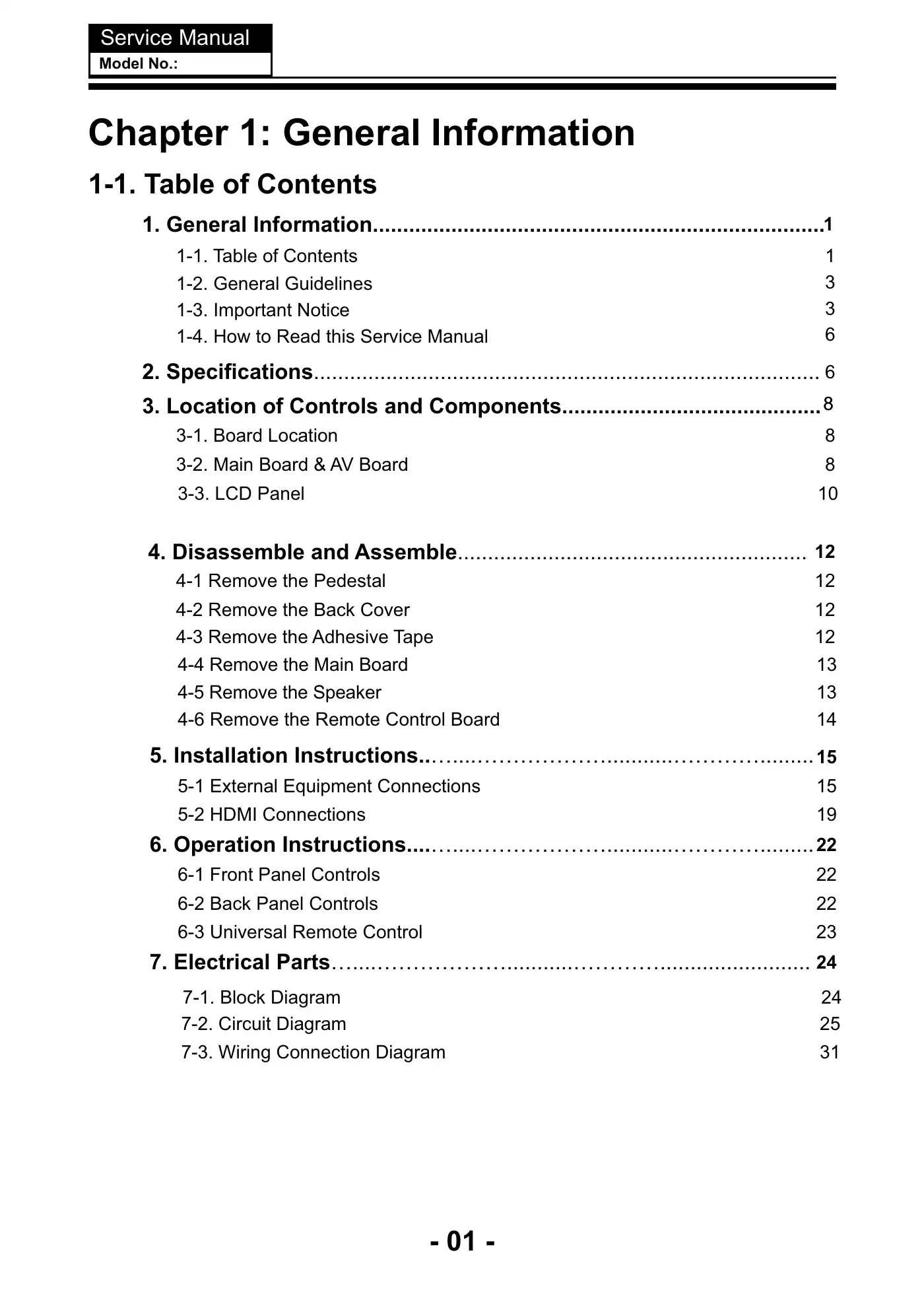 Haier 24D3000 Service Manual Manual pdf 2 page image