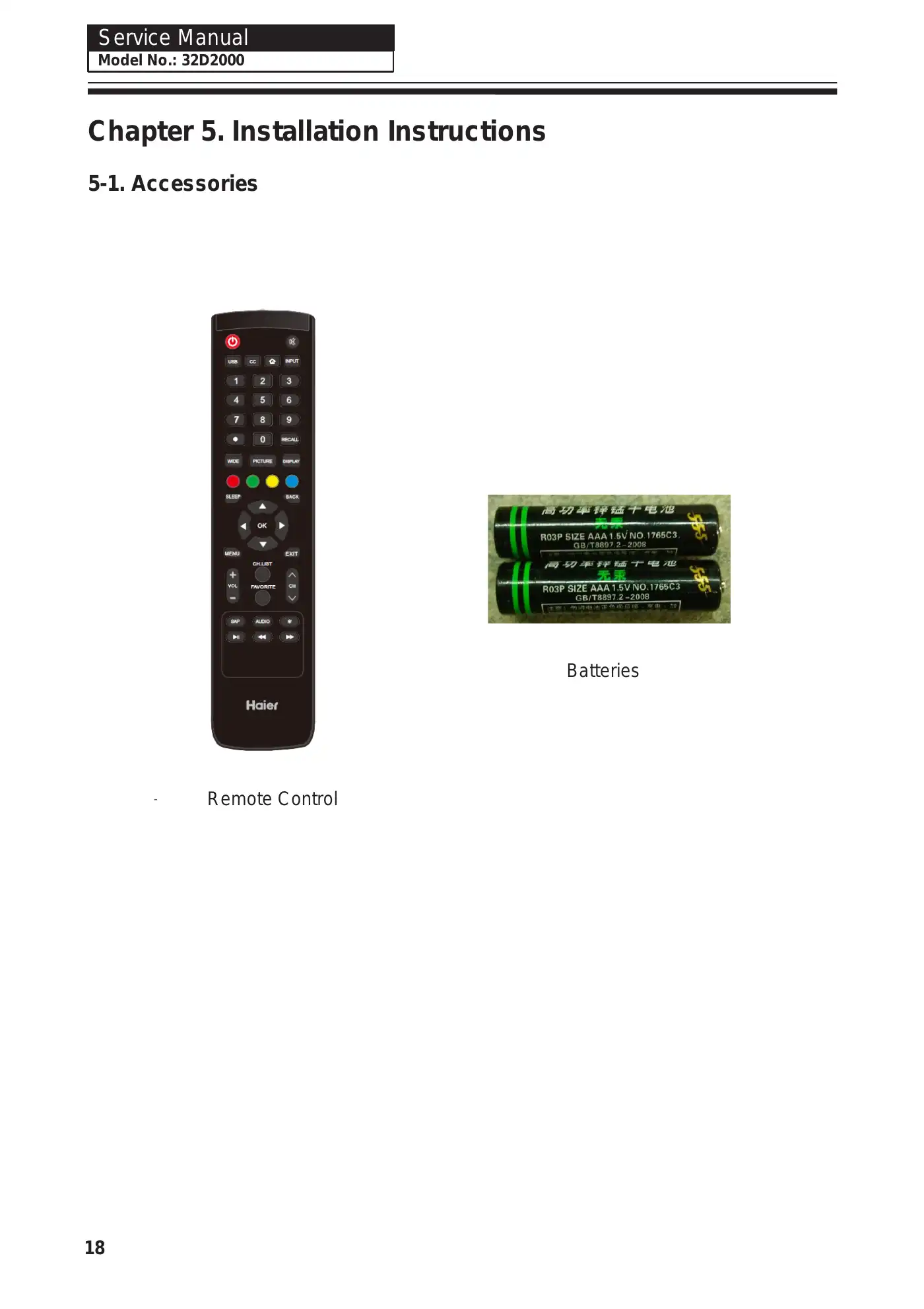 Haier 32D2000 Service Manual Manual pdf 18 page image