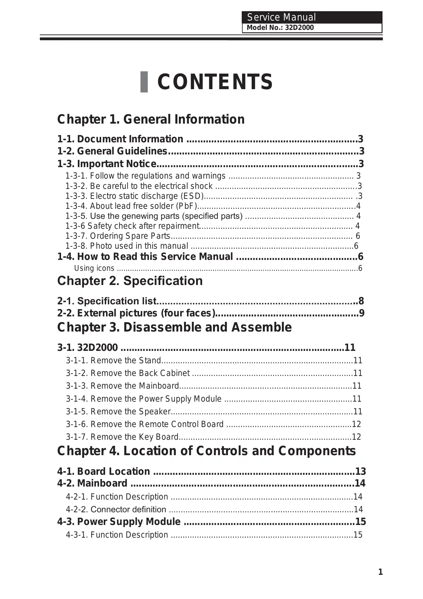 Haier 32D2000 Service Manual Manual pdf 2 page image