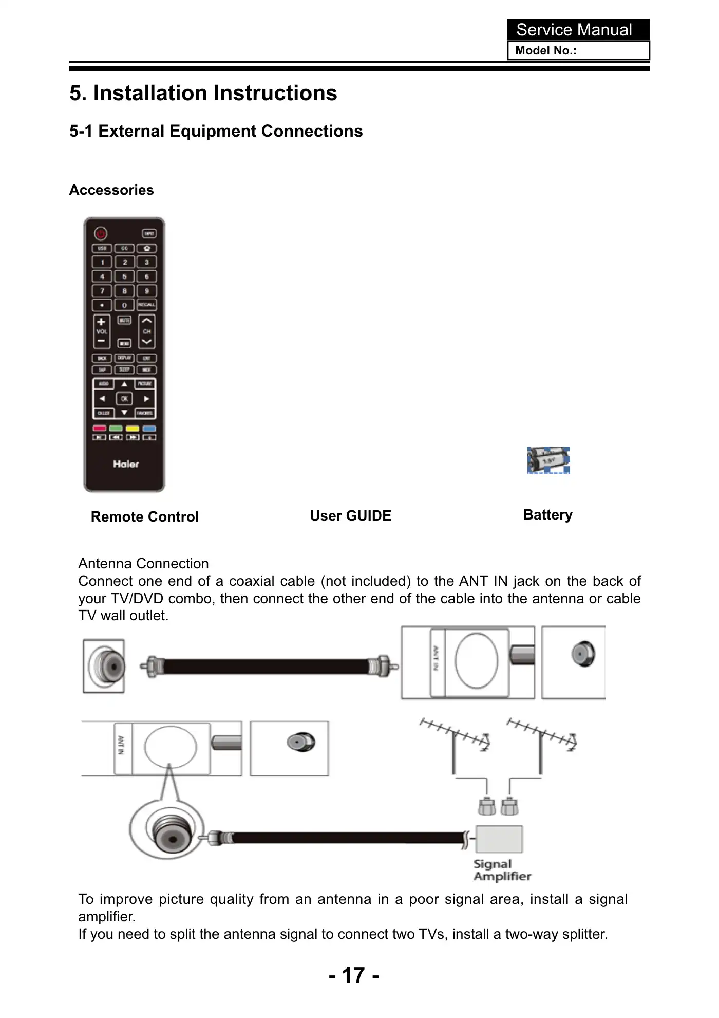 Haier 40D3500M Service Manual Manual pdf 18 page image