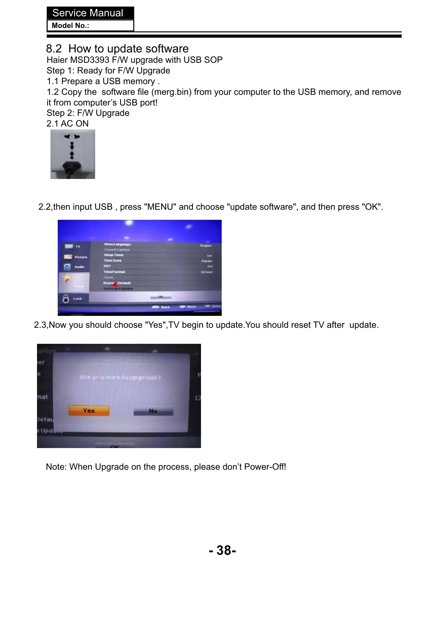 Haier 40D3500M Service Manual Manual pdf 37 page image