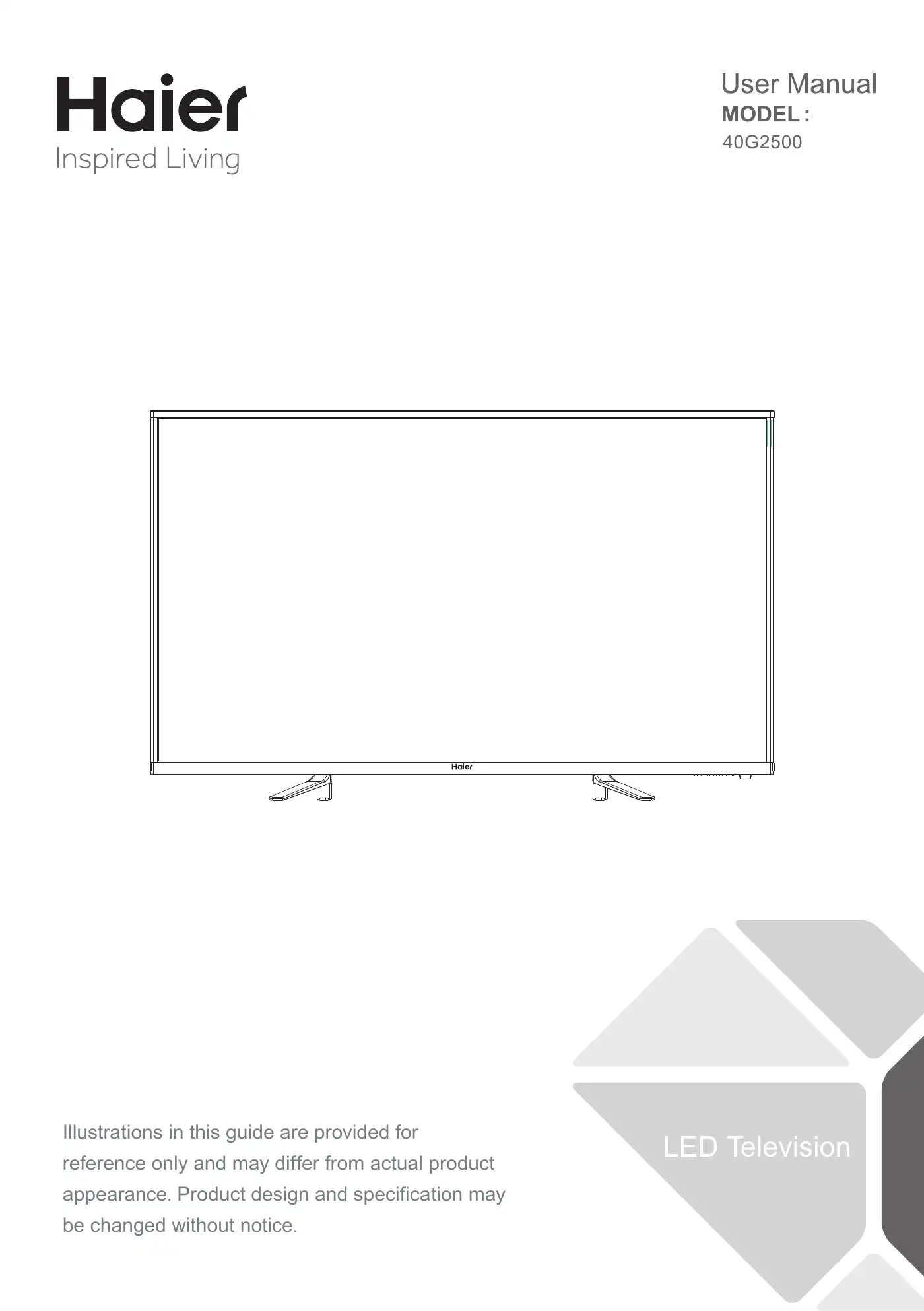 Haier 40G2500 User Manual Manual pdf 1 page image