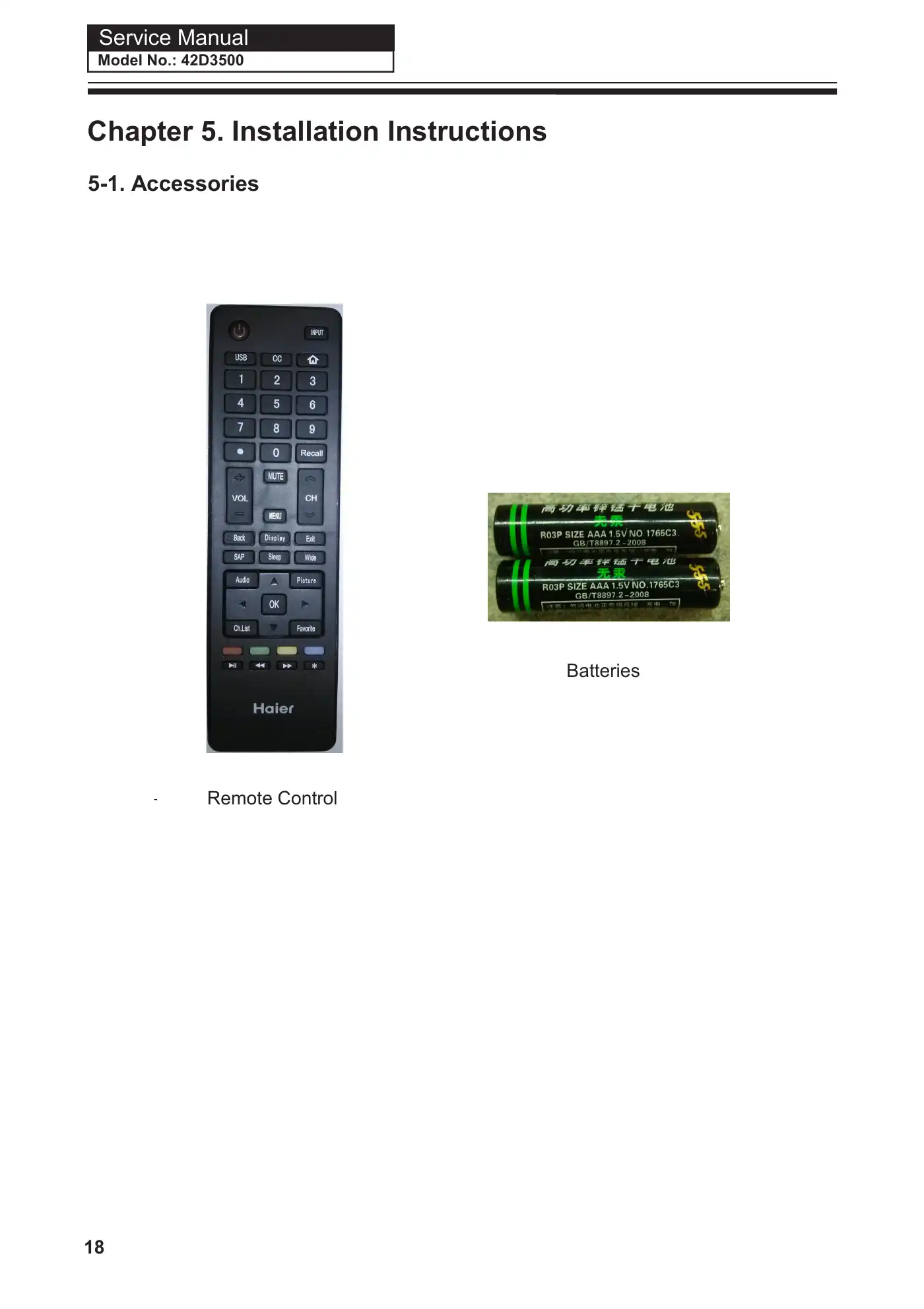 Haier 42D3500 Service Manual Manual pdf 19 page image
