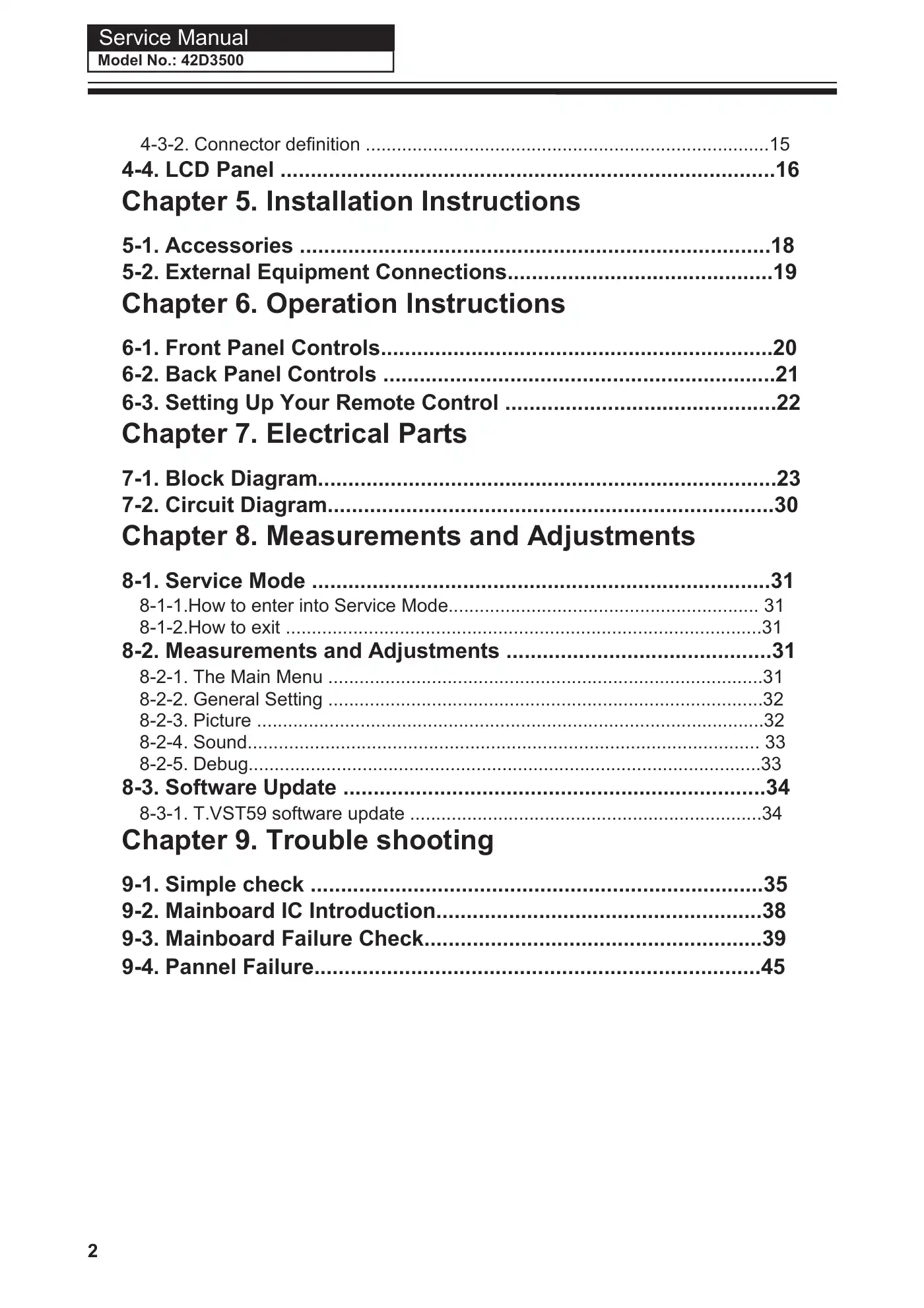 Haier 42D3500 Service Manual Manual pdf 3 page image