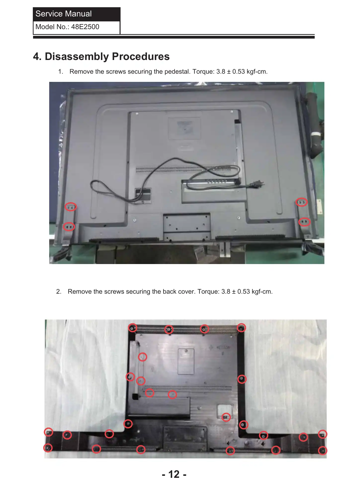 Haier 48E2500 Service Manual Manual pdf 13 page image