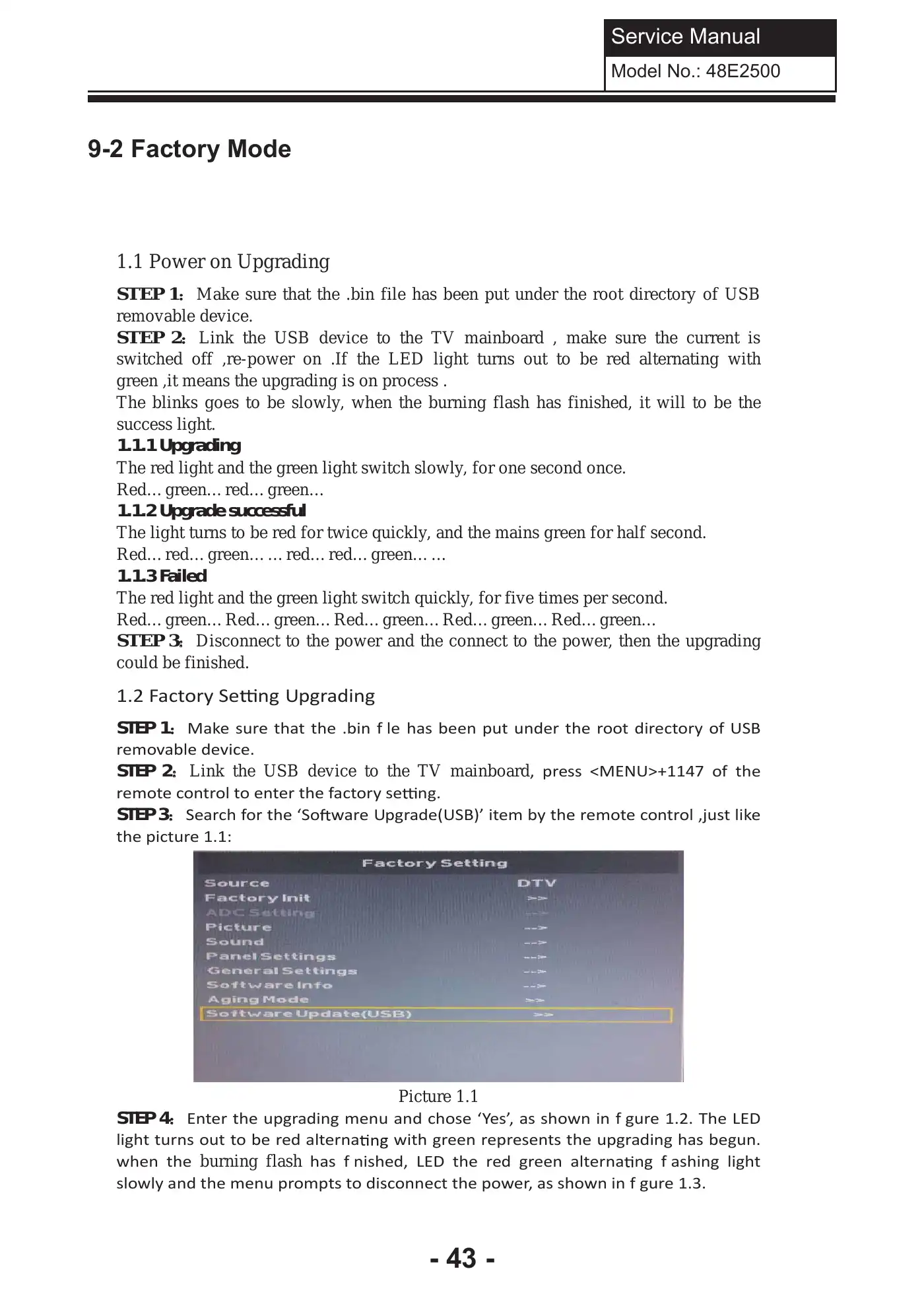 Haier 48E2500 Service Manual Manual pdf 44 page image