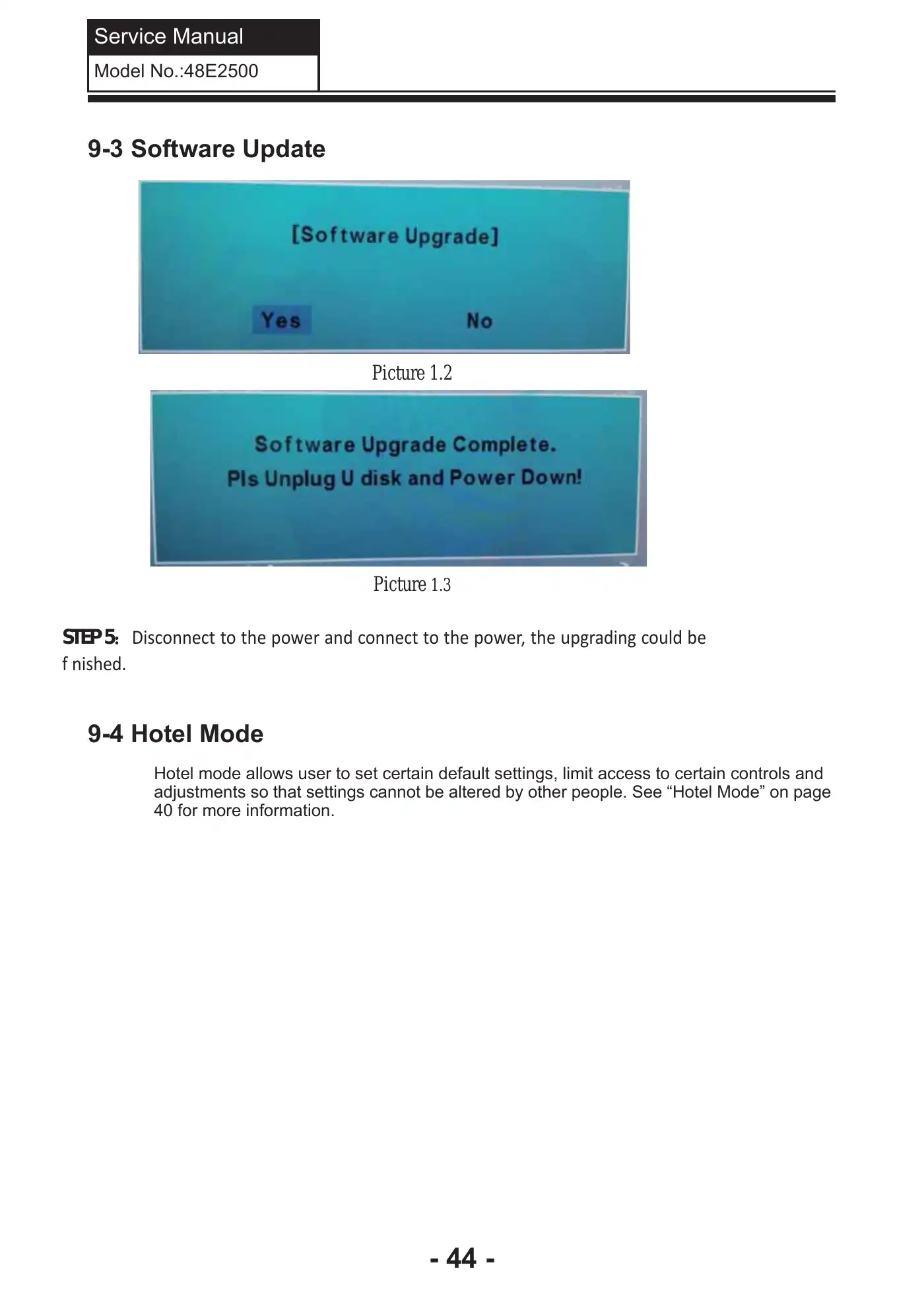 Haier 48E2500 Service Manual Manual pdf 45 page image