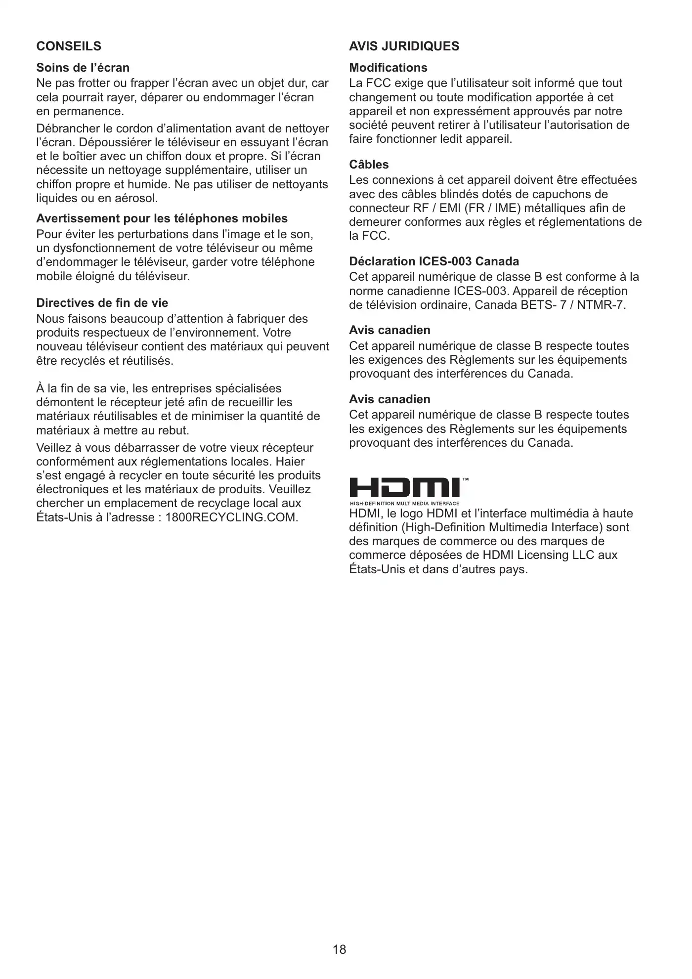 Haier 50D3505B User Manual Manual pdf 43 page image