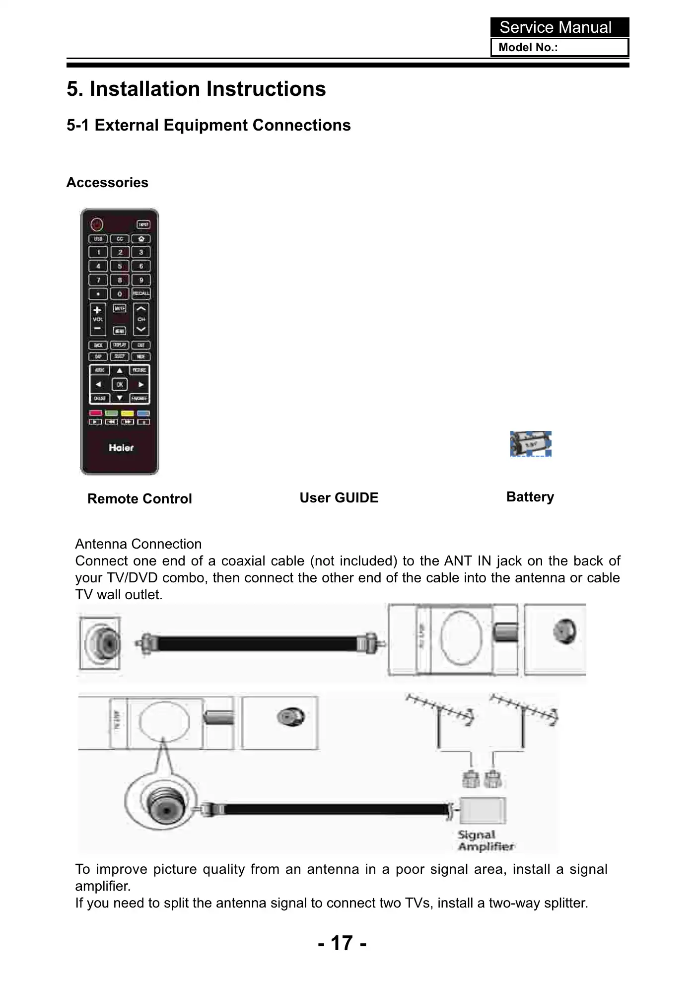 Haier 55E3500c Service Manual Manual pdf 19 page image