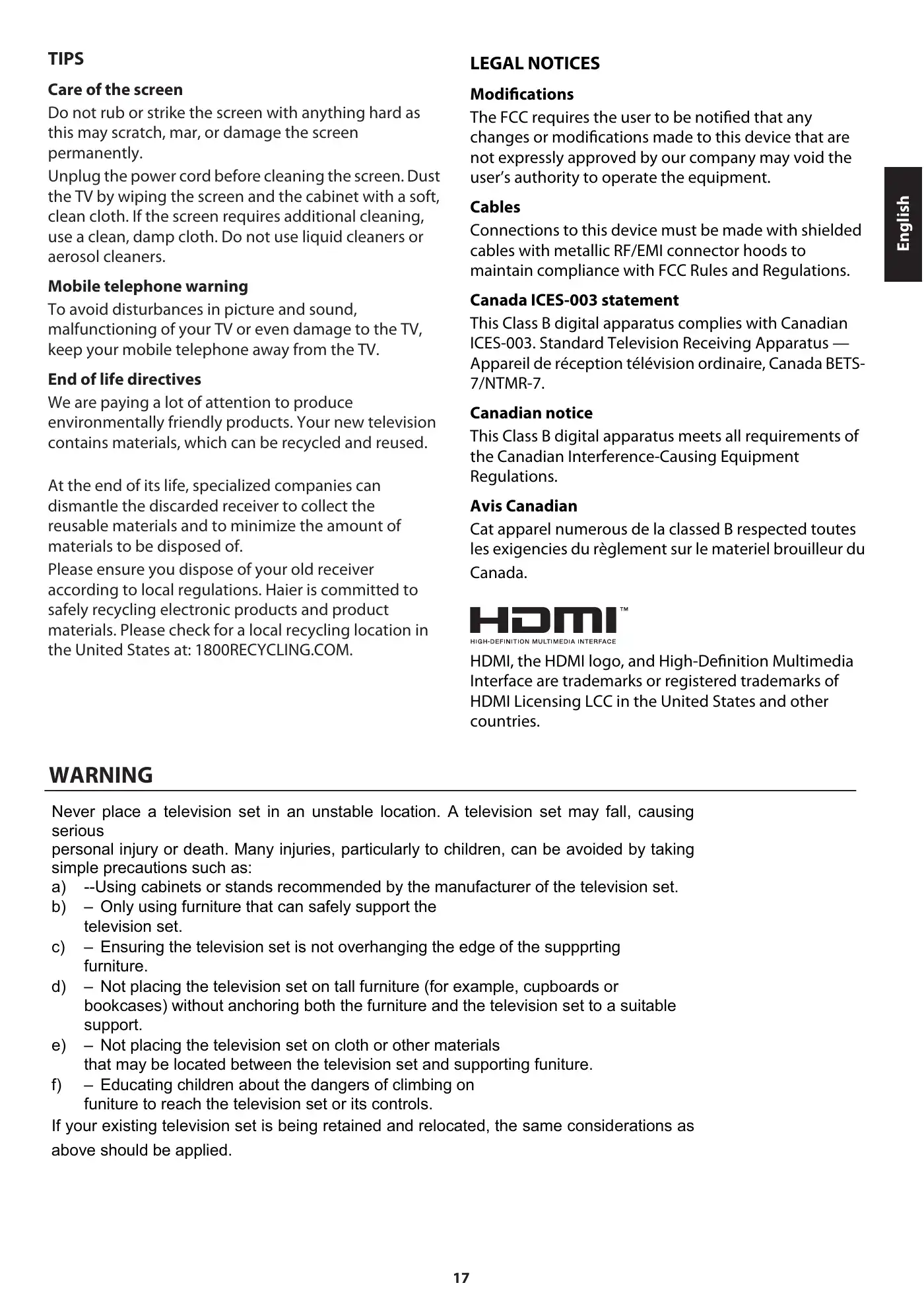 Haier 55UGX3500 User Manual Manual pdf 19 page image