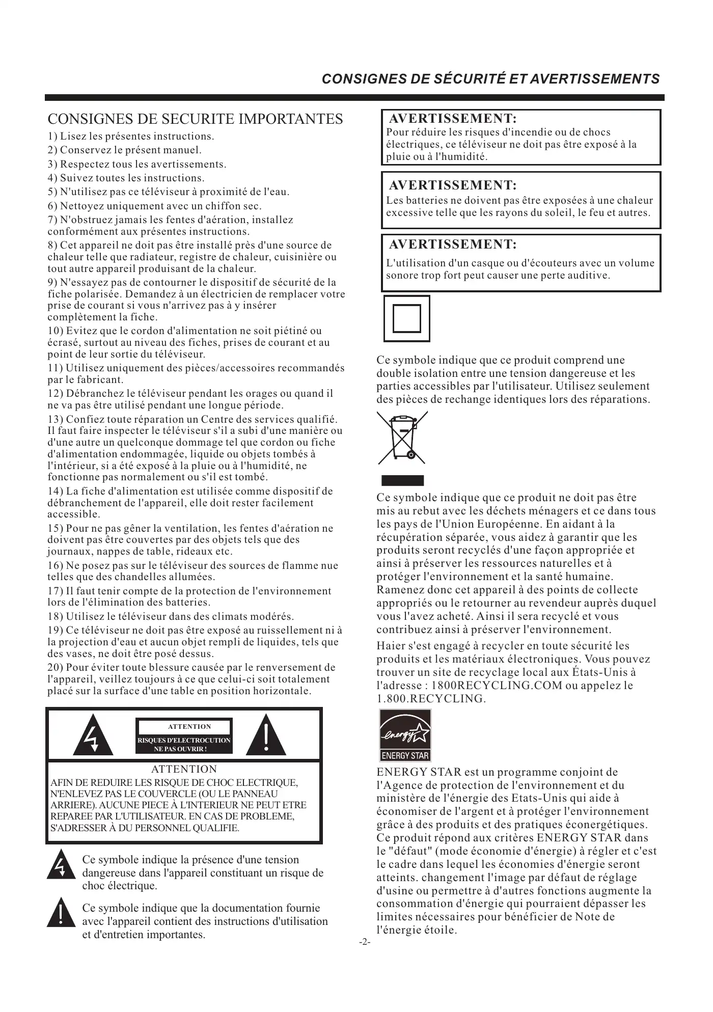 Haier 65E3550 User Manual Manual pdf 19 page image
