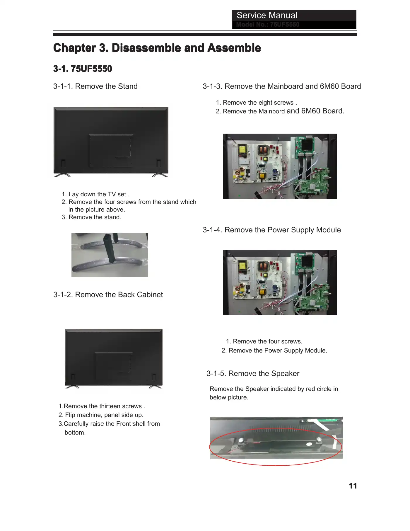 Haier 75UF5550 Service Manual Manual pdf 12 page image
