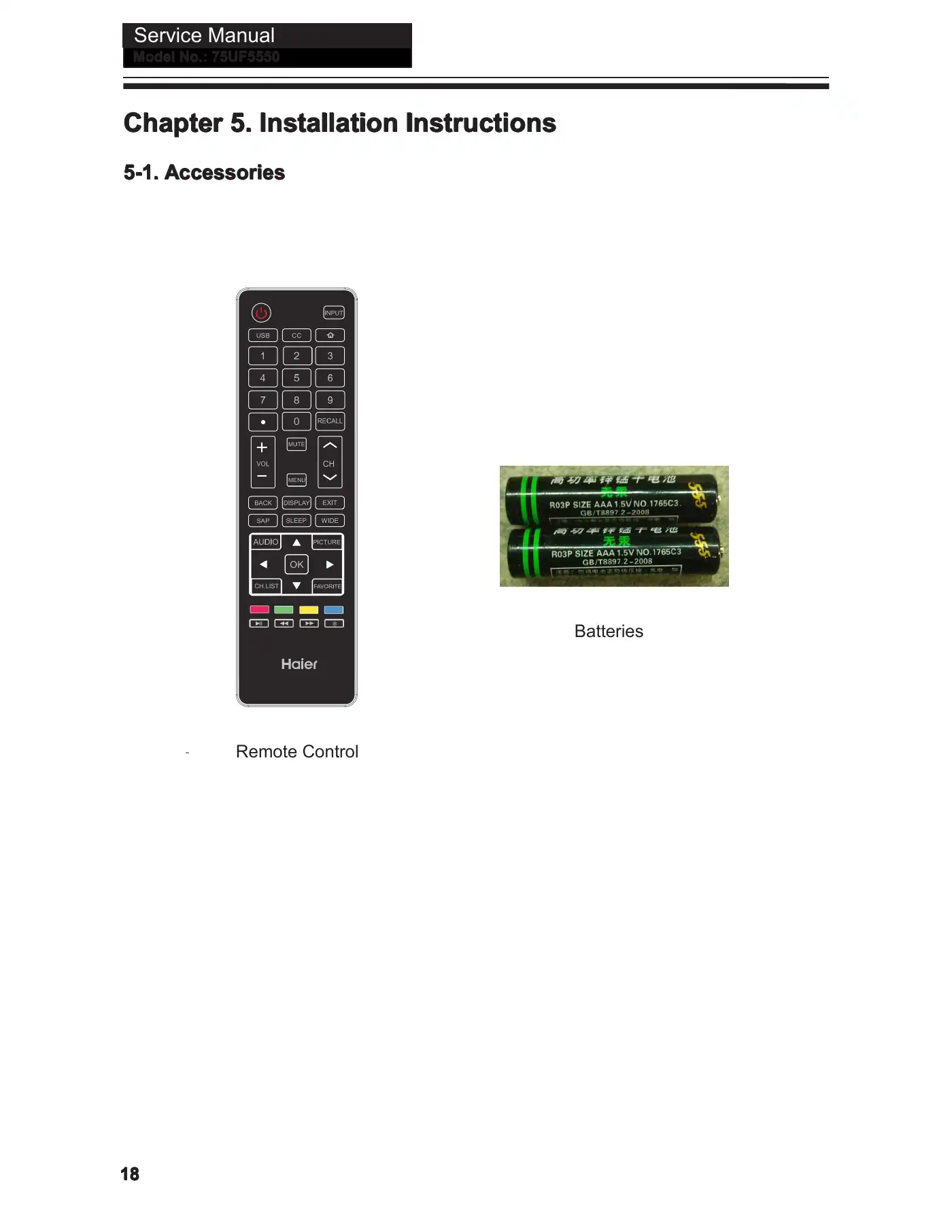 Haier 75UF5550 Service Manual Manual pdf 19 page image