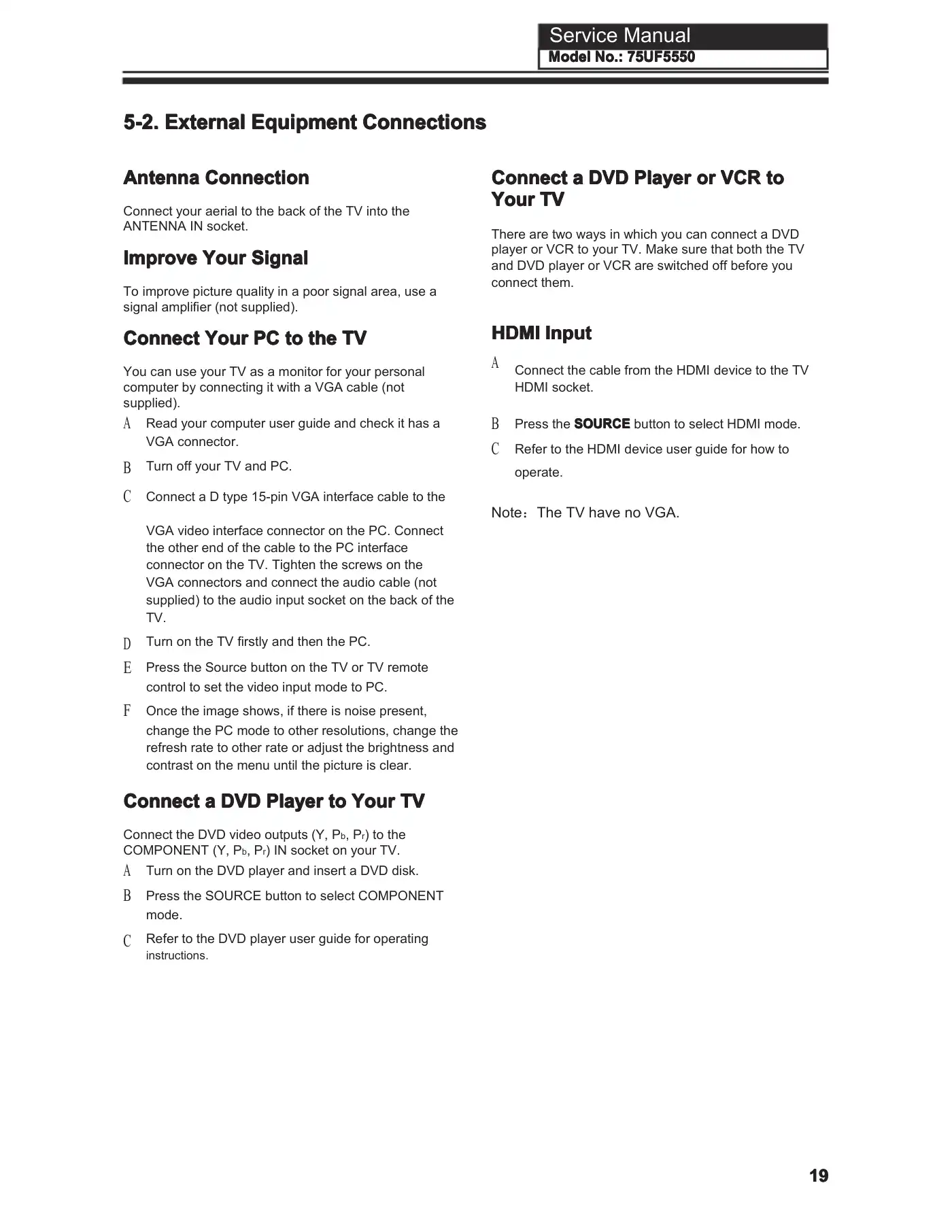 Haier 75UF5550 Service Manual Manual pdf 20 page image