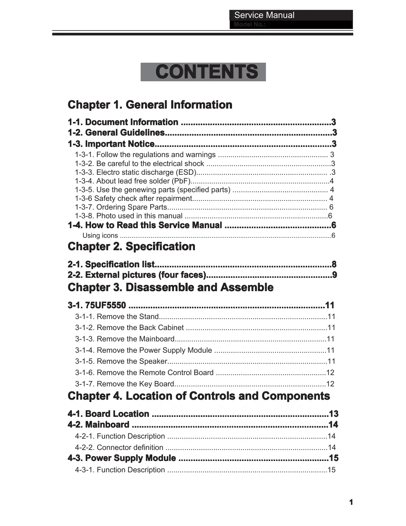 Haier 75UF5550 Service Manual Manual pdf 2 page image