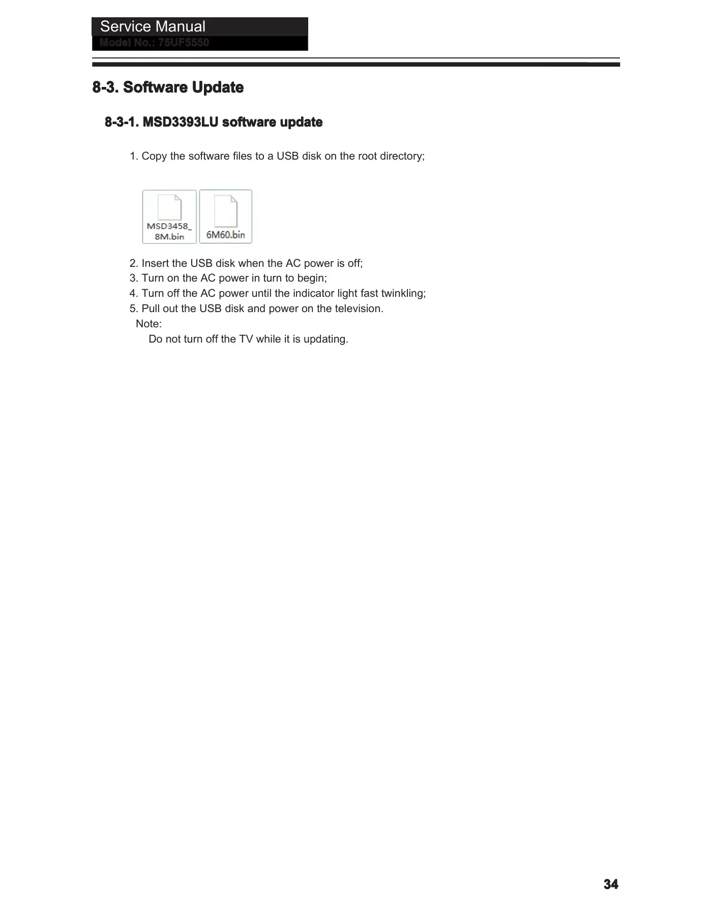 Haier 75UF5550 Service Manual Manual pdf 37 page image
