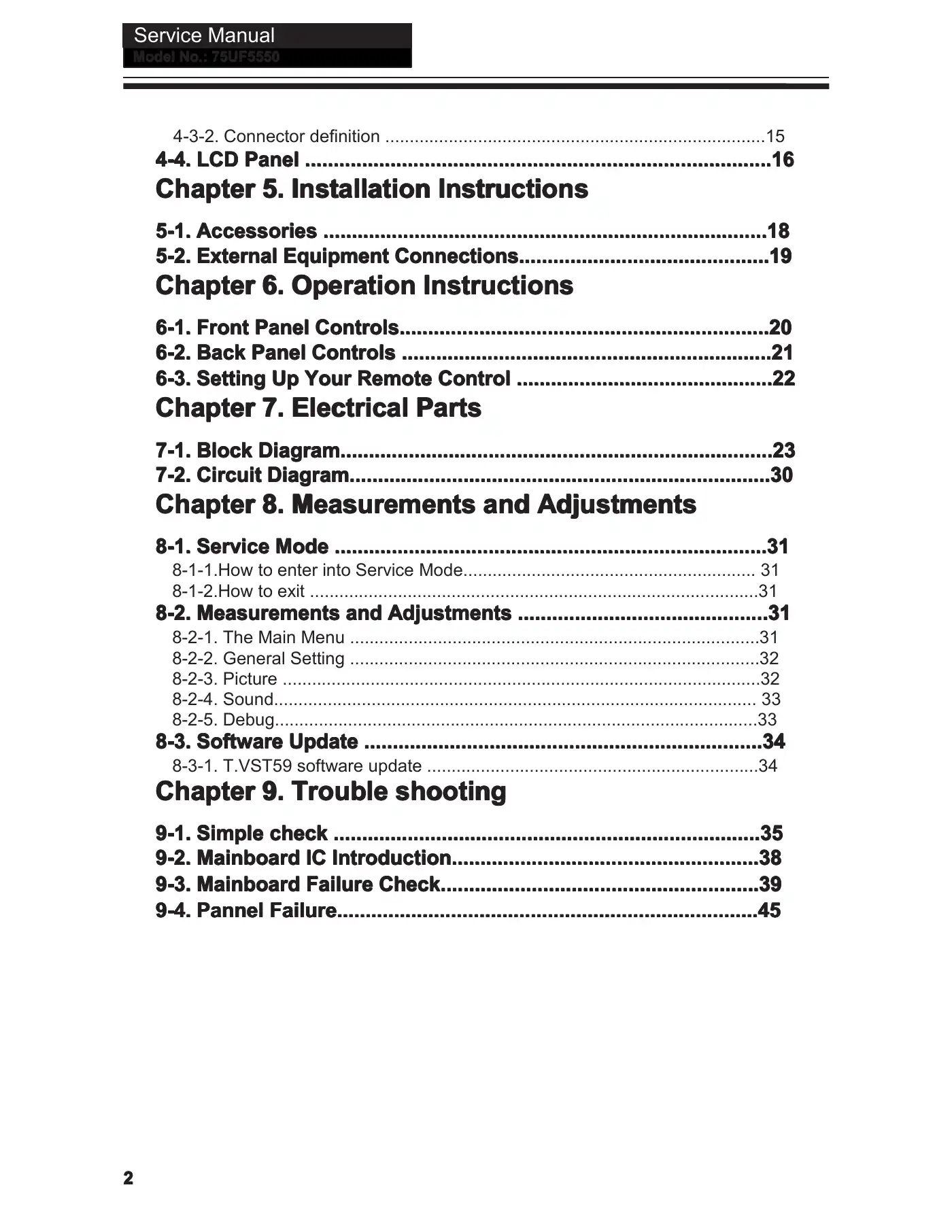 Haier 75UF5550 Service Manual Manual pdf 3 page image