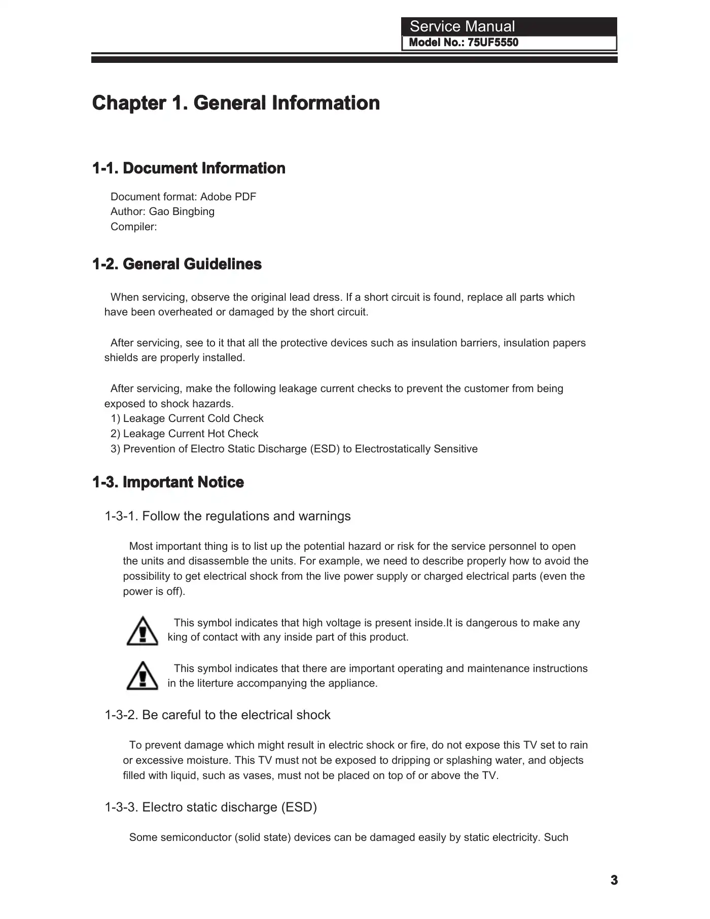 Haier 75UF5550 Service Manual Manual pdf 4 page image