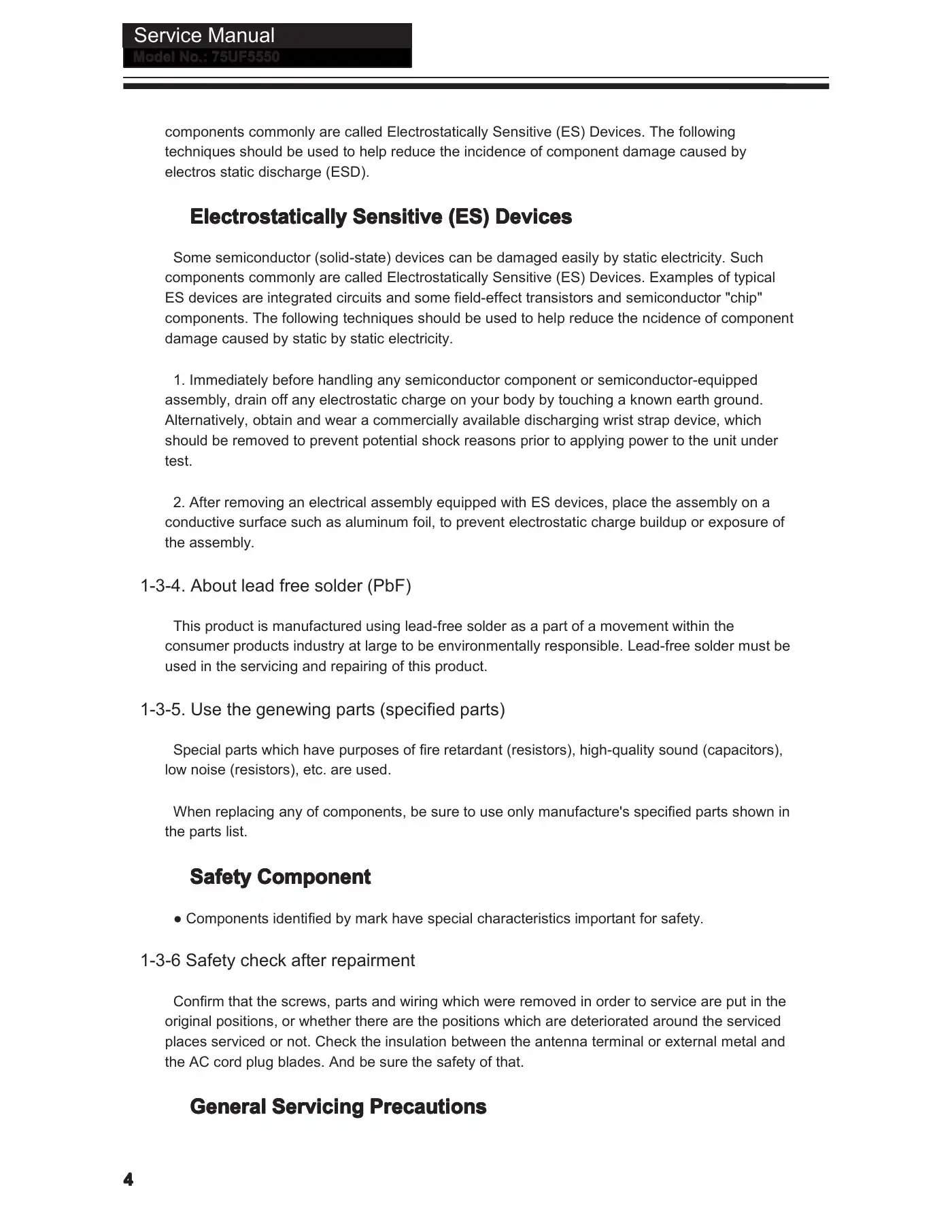 Haier 75UF5550 Service Manual Manual pdf 5 page image
