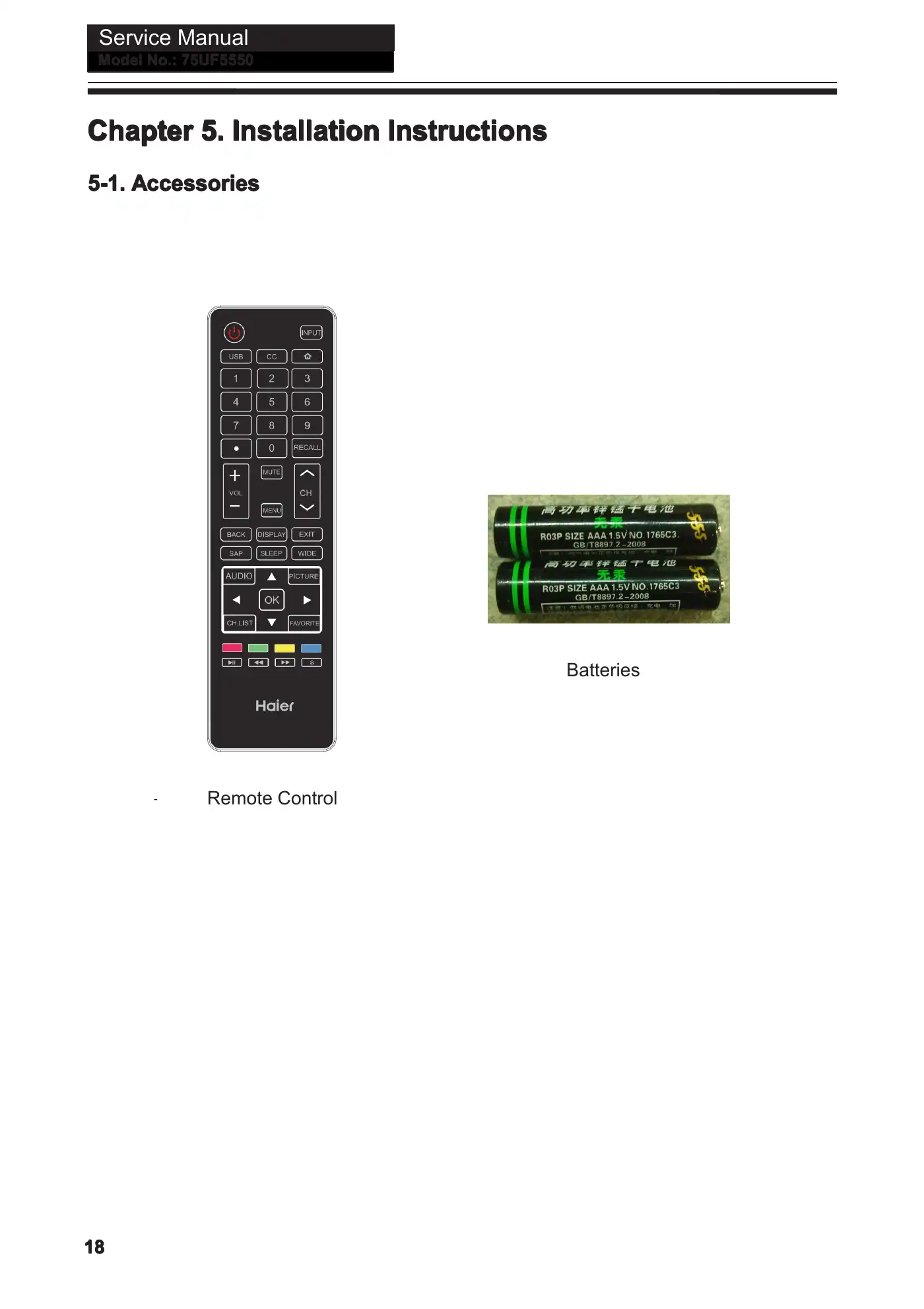 Haier 75UF5550B Service Manual Manual pdf 19 page image