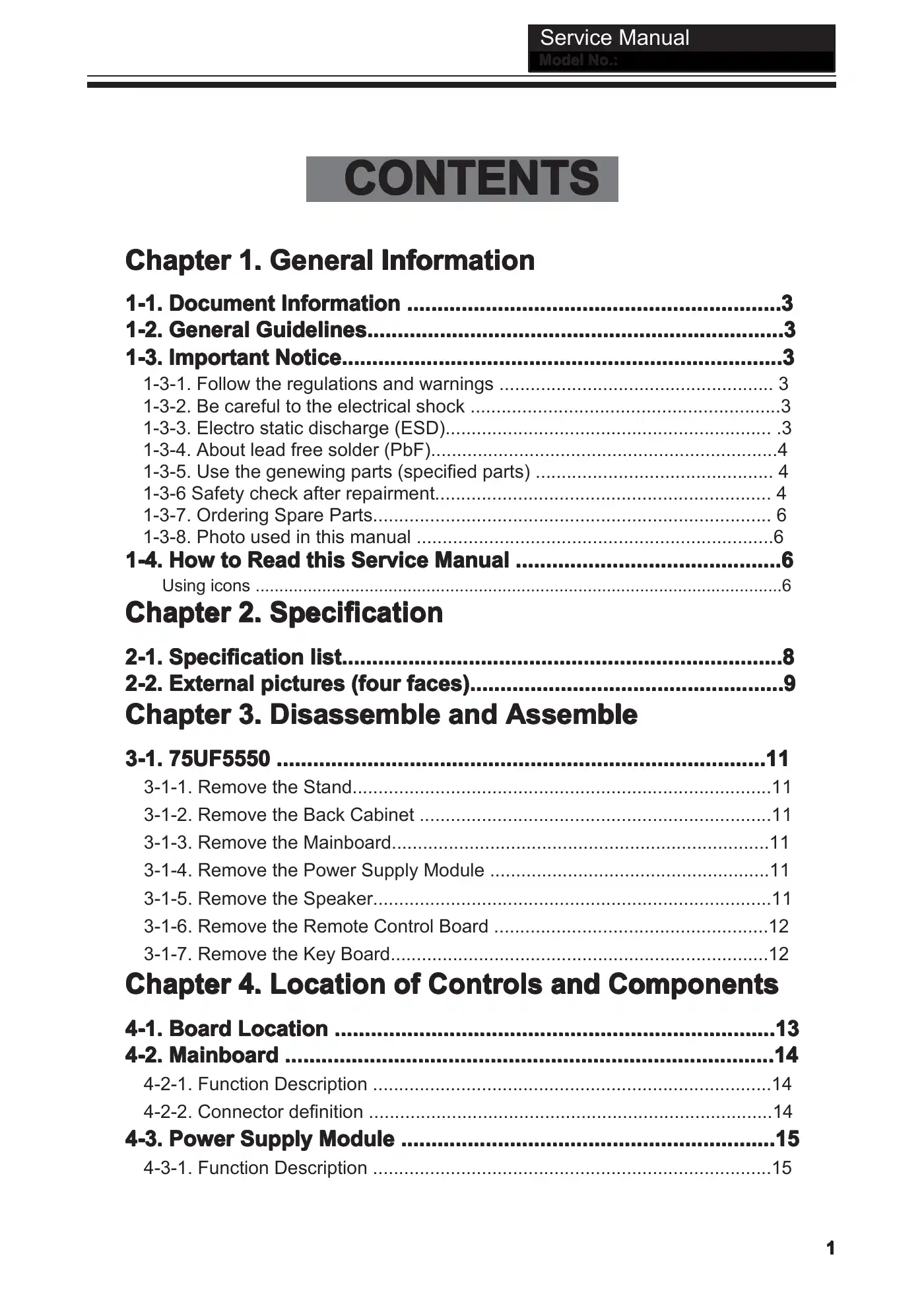 Haier 75UF5550B Service Manual Manual pdf 2 page image