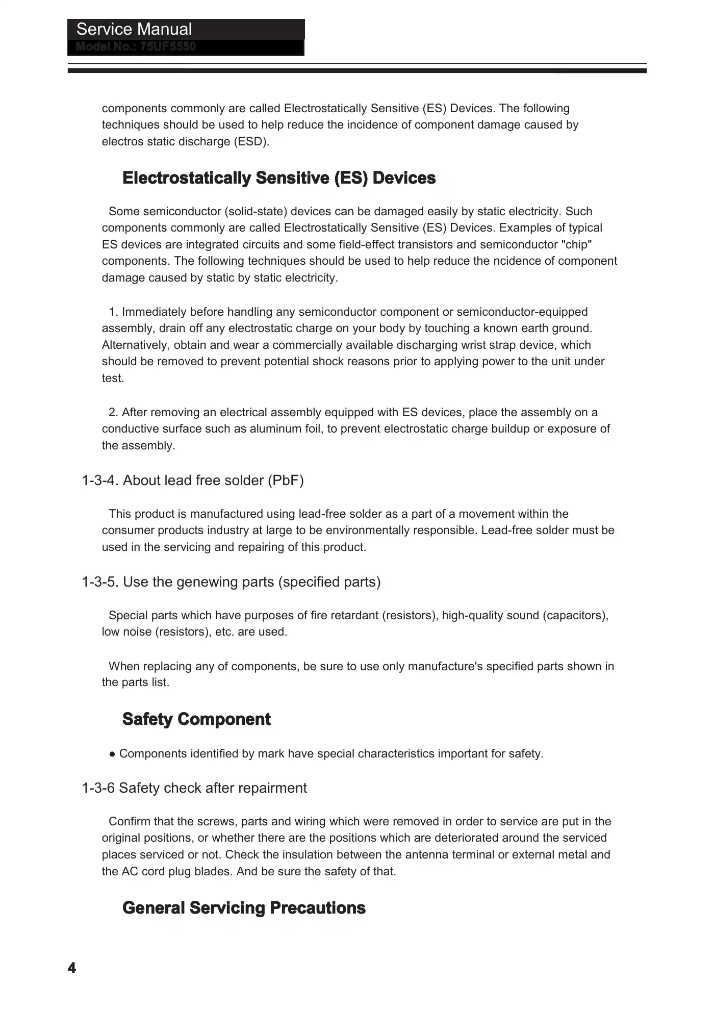Haier 75UF5550B Service Manual Manual pdf 5 page image