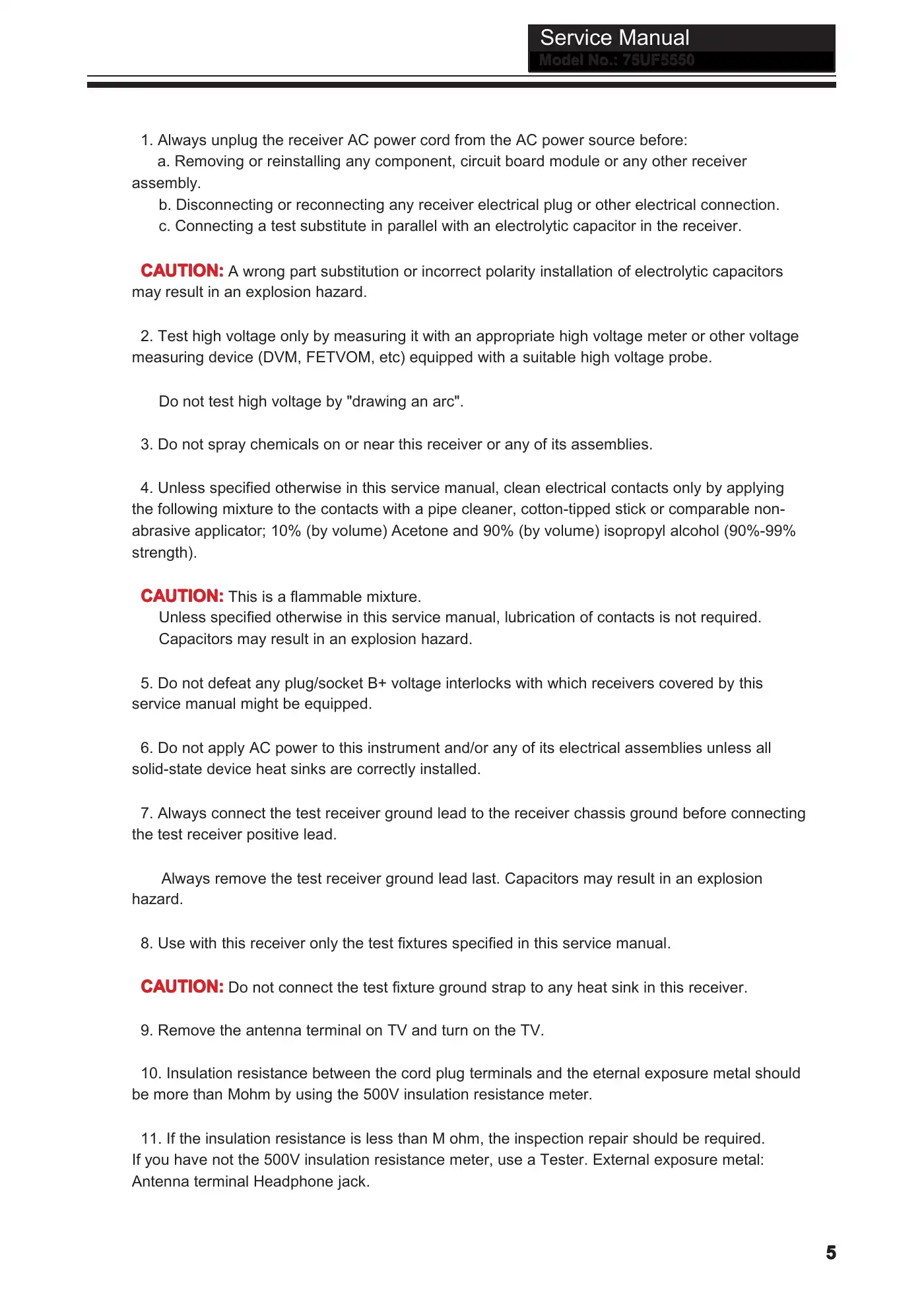 Haier 75UF5550B Service Manual Manual pdf 6 page image