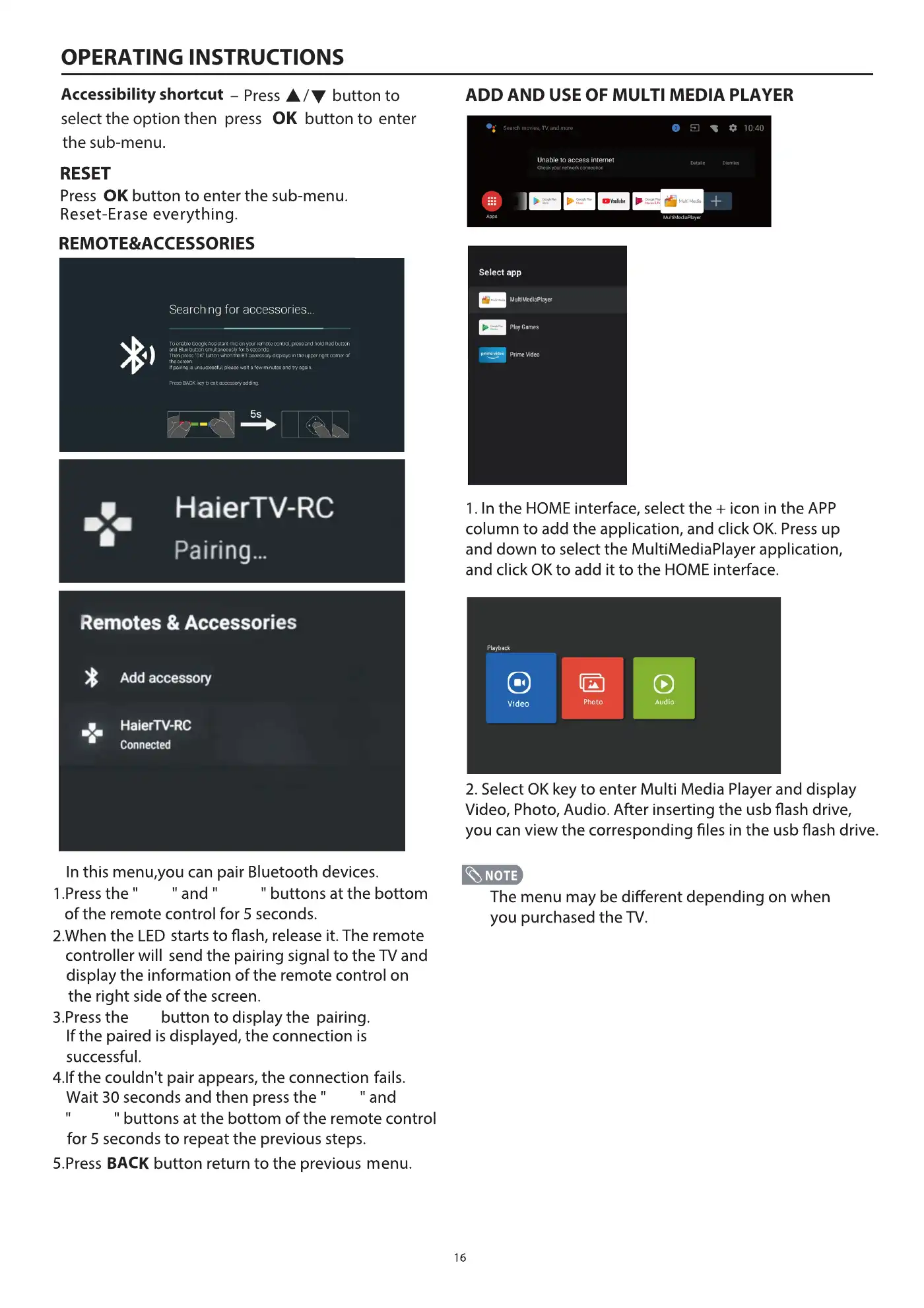 Haier H55S6UG PRO User Manual Manual pdf 18 page image