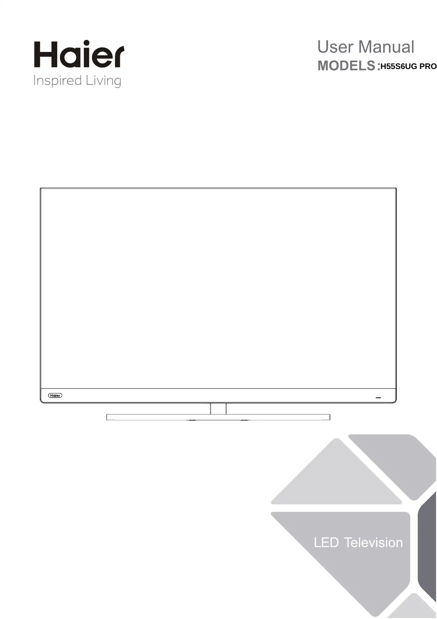 Haier H55S6UG PRO User Manual Manual pdf 1 page image