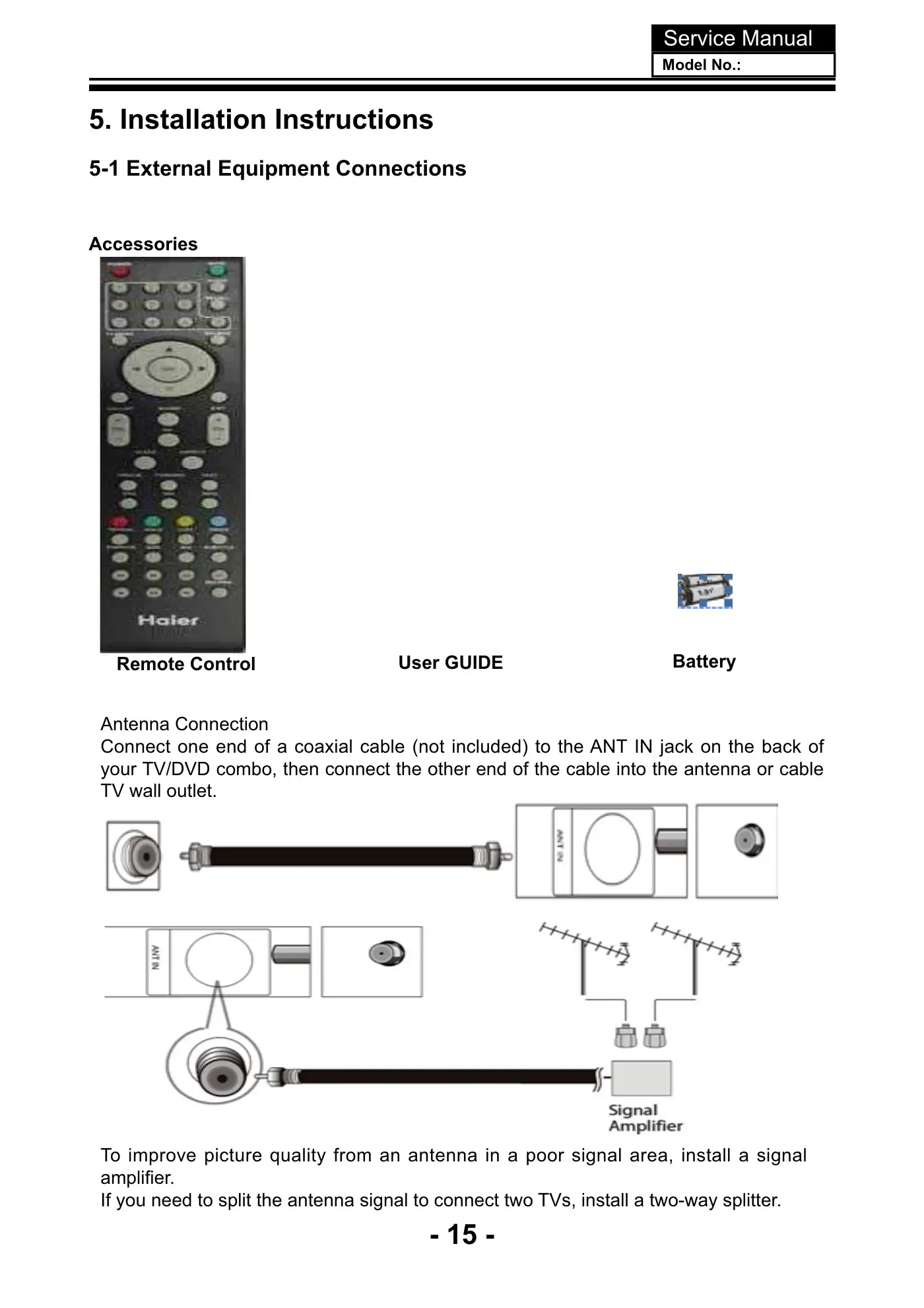 Haier LE22C700F Service Manual Manual pdf 16 page image