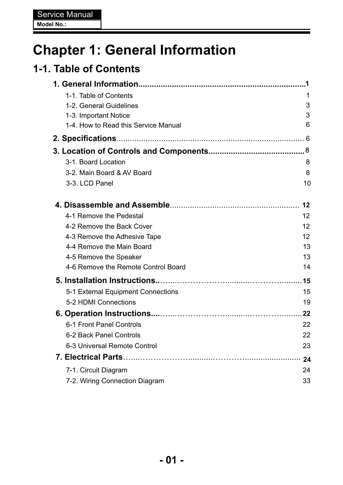 Haier LE22C700F Service Manual Manual pdf 2 page image