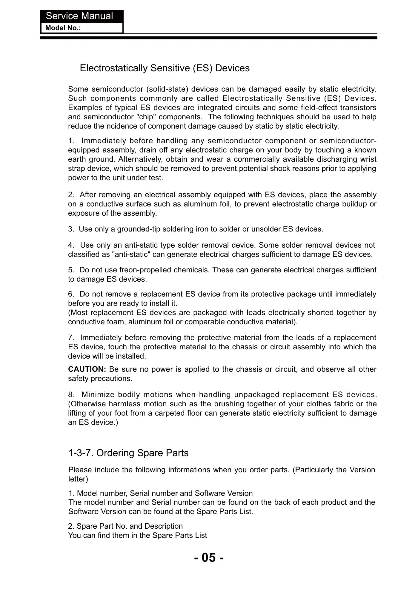 Haier LE22D10 Service Manual Manual pdf 6 page image