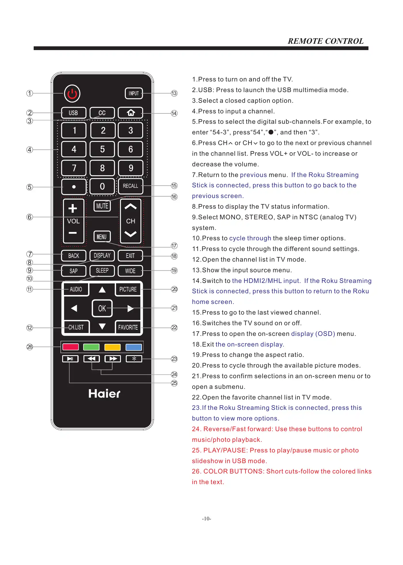 Haier LE22F33800 User Manual Manual pdf 11 page image