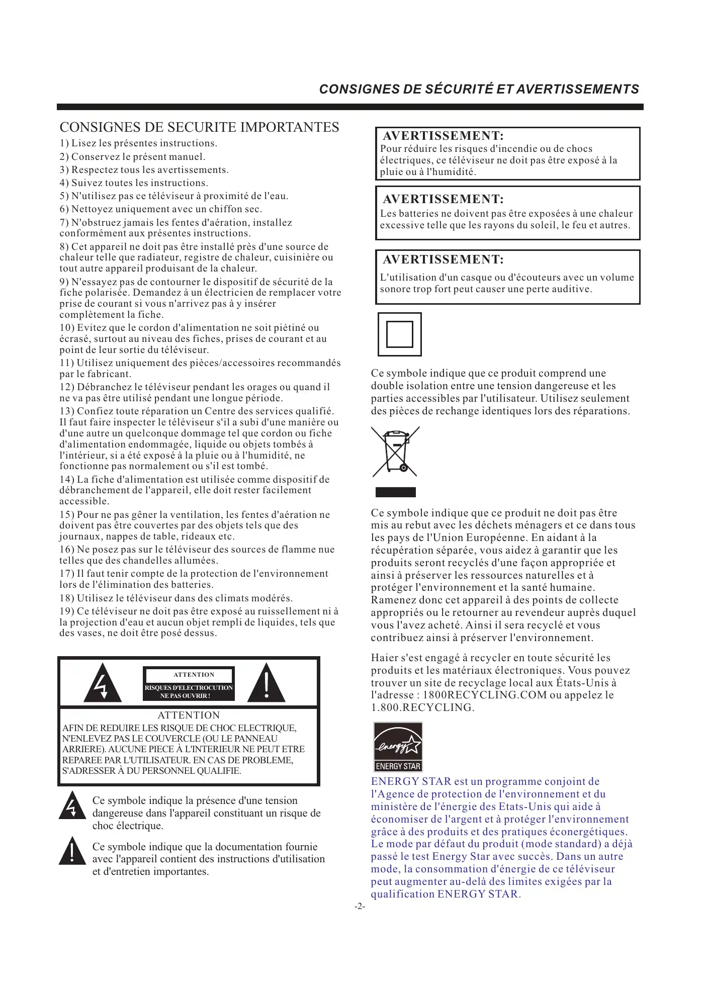 Haier LE22F33800 User Manual Manual pdf 18 page image