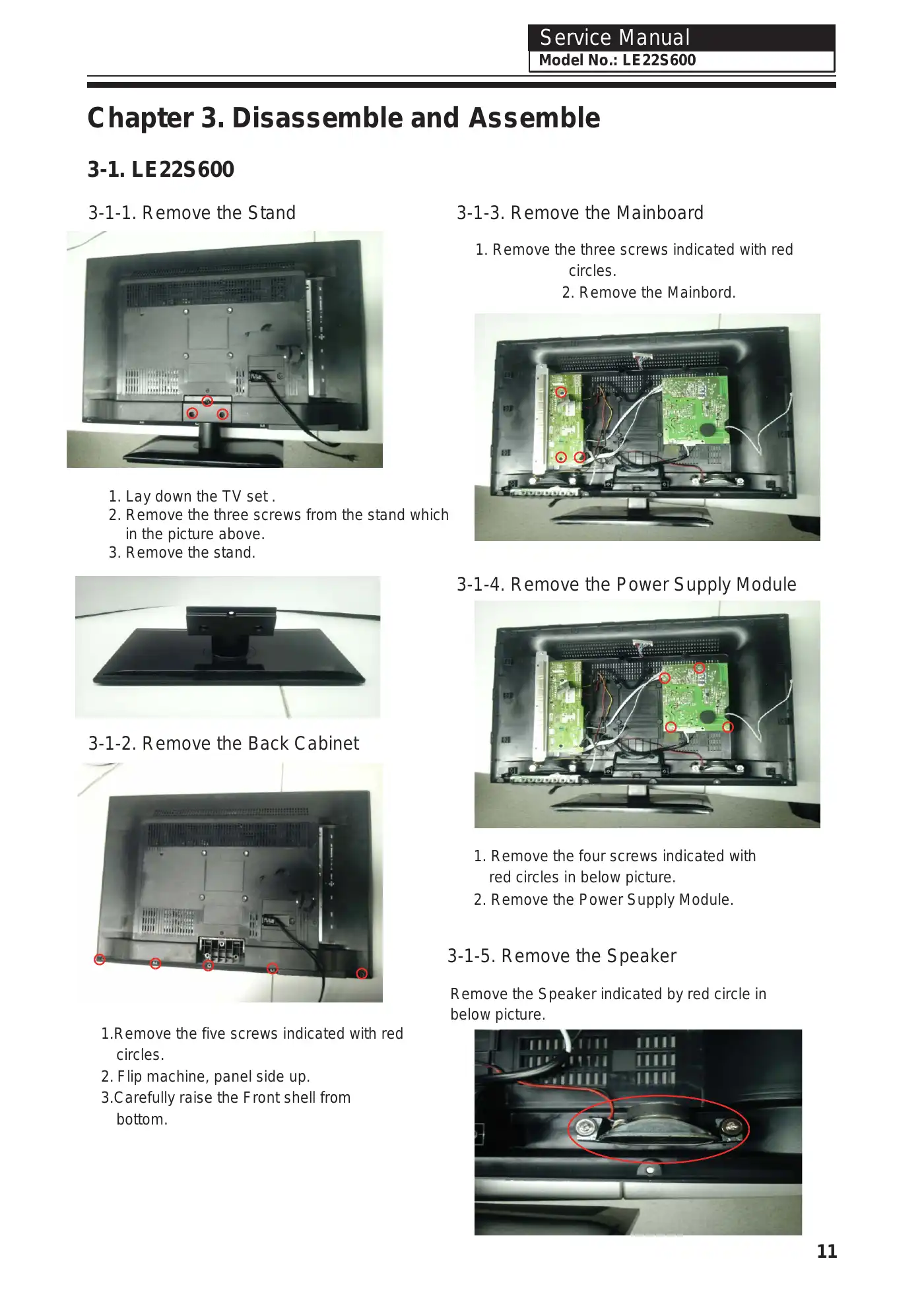 Haier LE22S600 Service Manual Manual pdf 12 page image