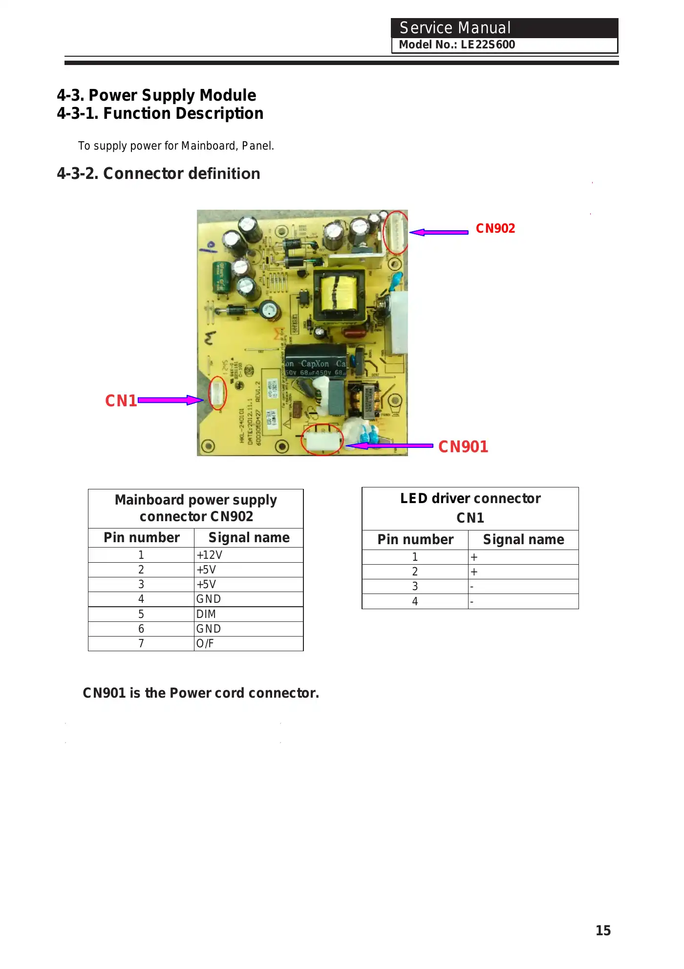 Haier LE22S600 Service Manual Manual pdf 16 page image
