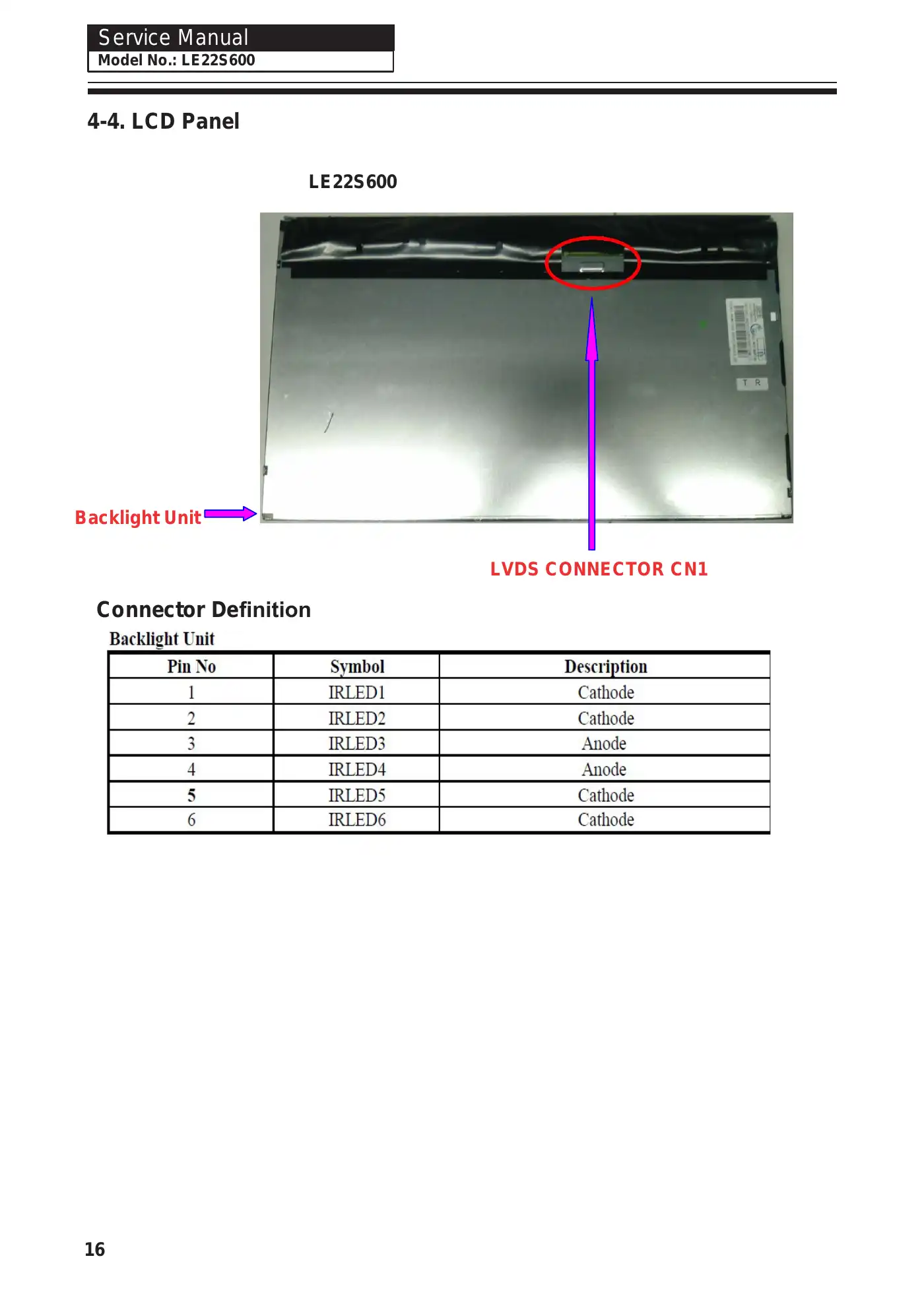 Haier LE22S600 Service Manual Manual pdf 17 page image