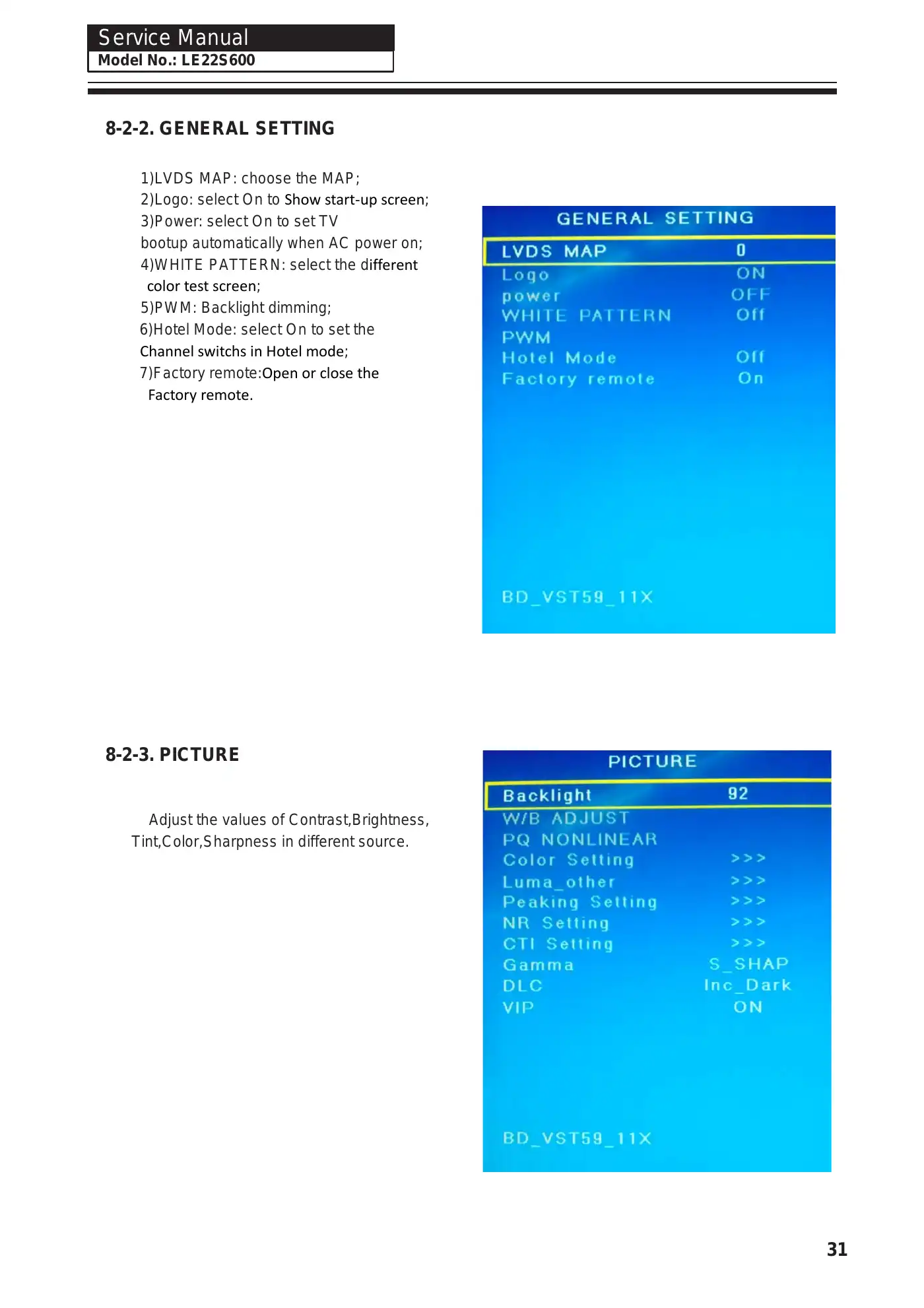 Haier LE22S600 Service Manual Manual pdf 31 page image
