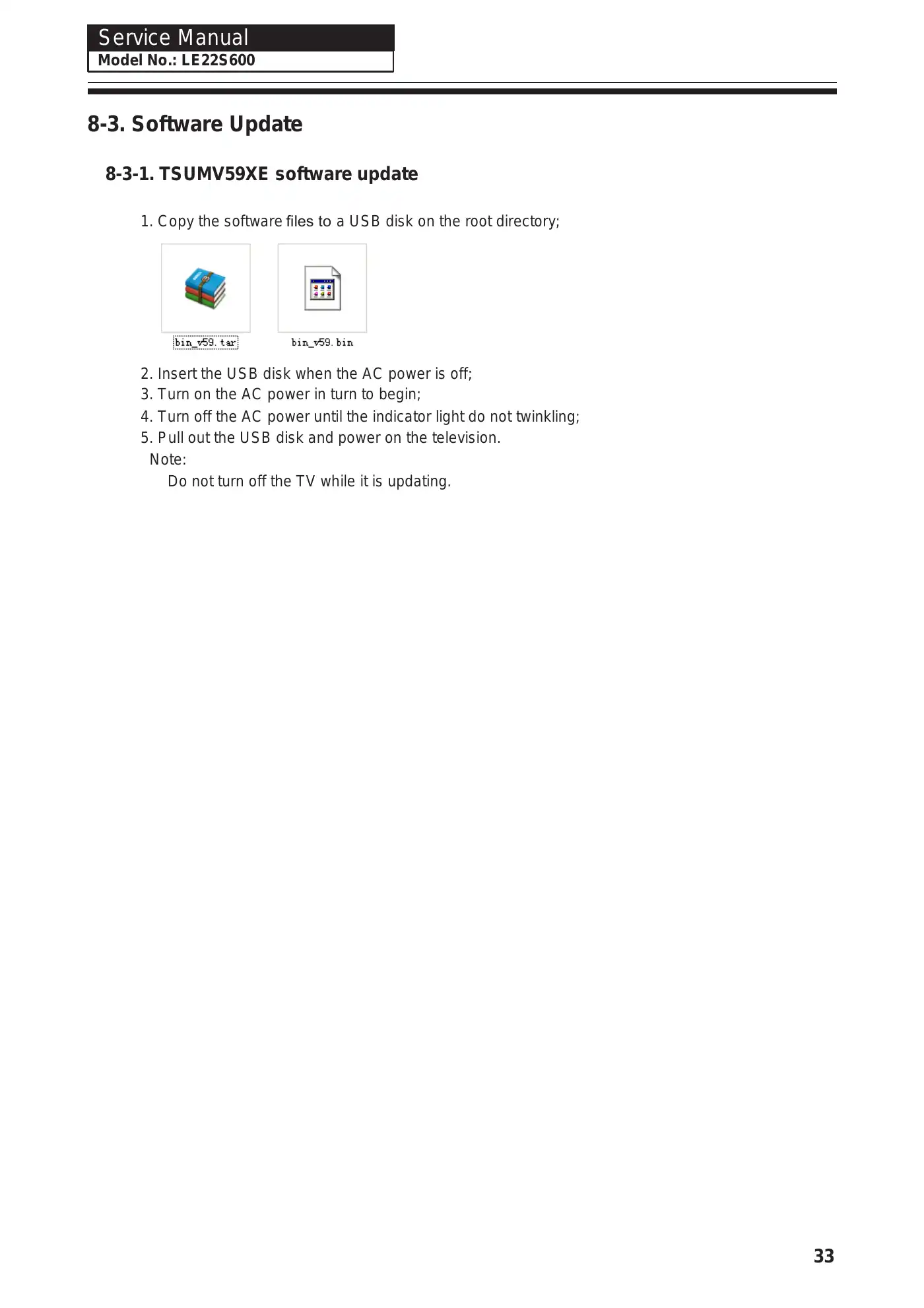 Haier LE22S600 Service Manual Manual pdf 33 page image