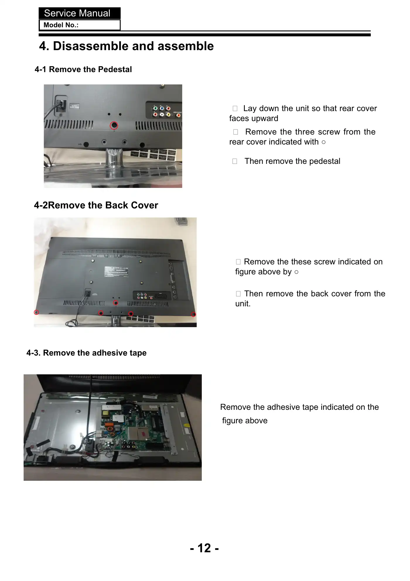 Haier LE22T1F Service Manual Manual pdf 13 page image