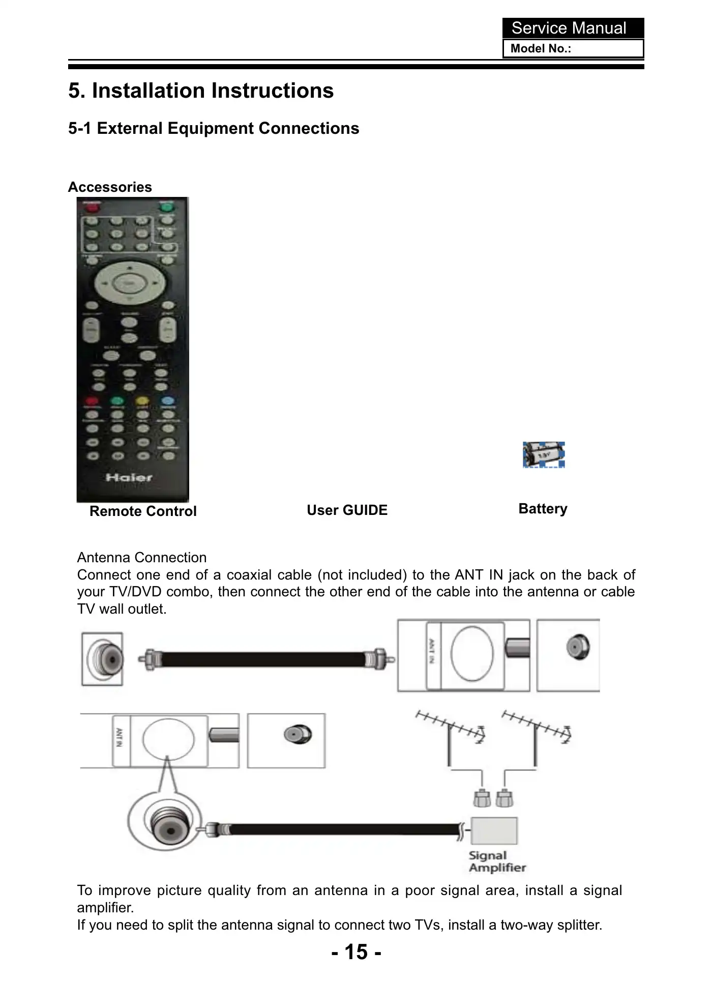 Haier LE24C2380a Service Manual Manual pdf 16 page image